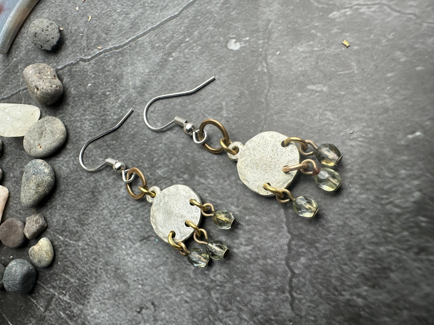 Handcrafted Silver Coin Earrings