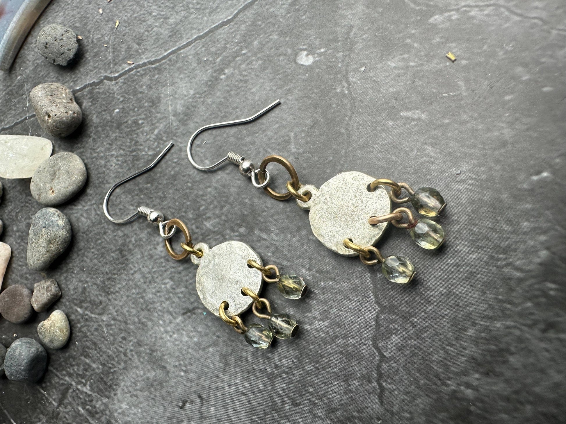 Handcrafted Silver Coin Earrings