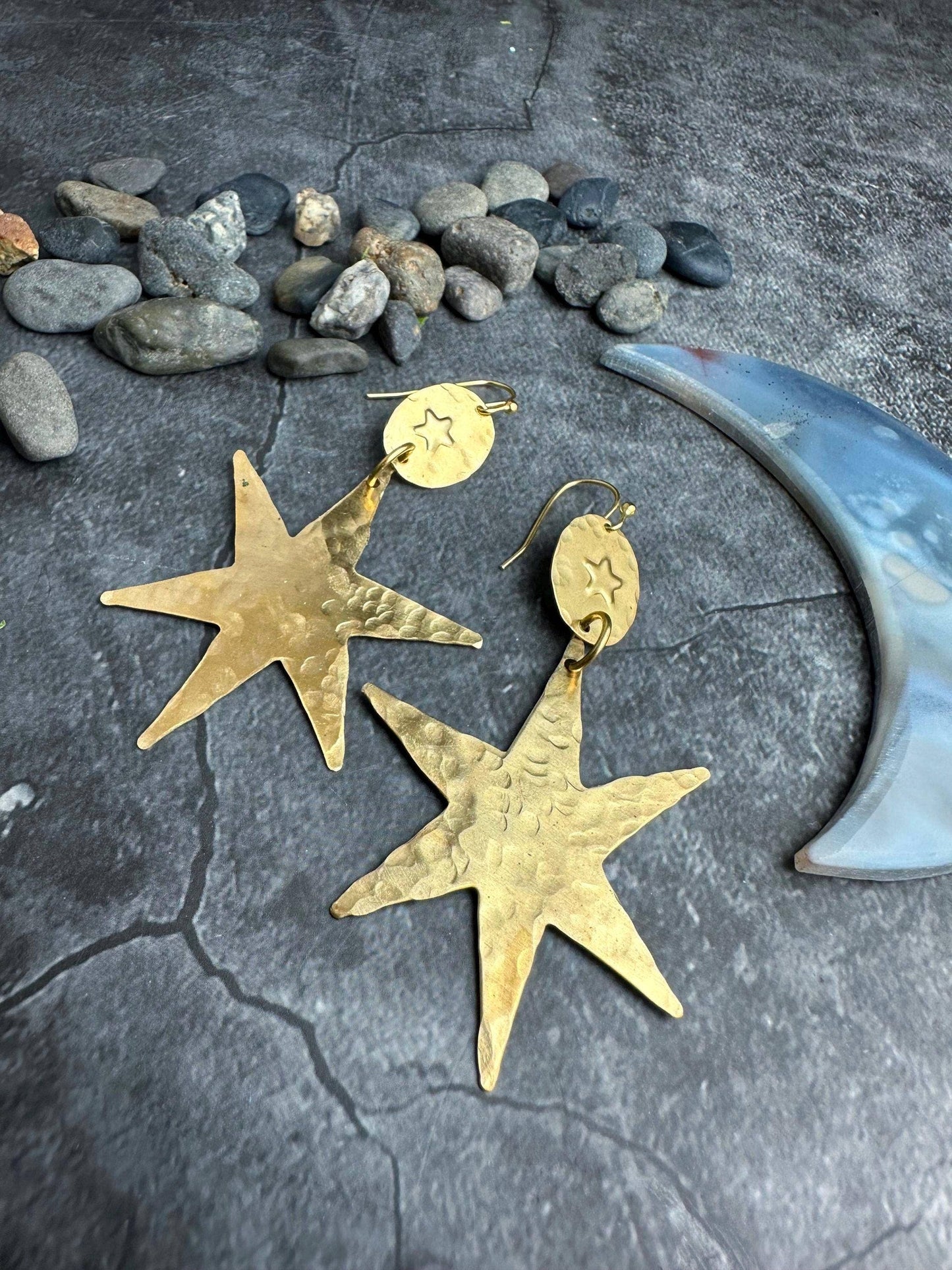Brass Starburst Earrings