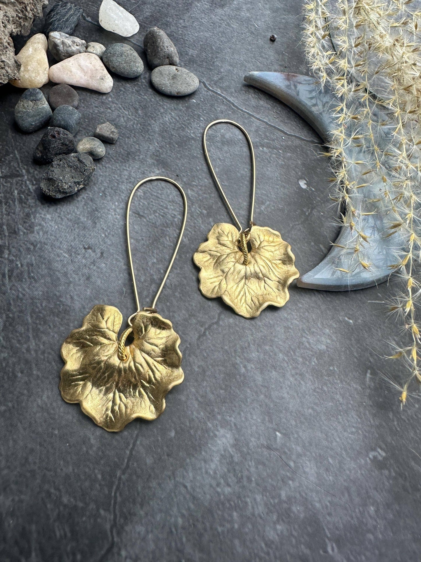 Handcrafted Leaf Dangle Earrings