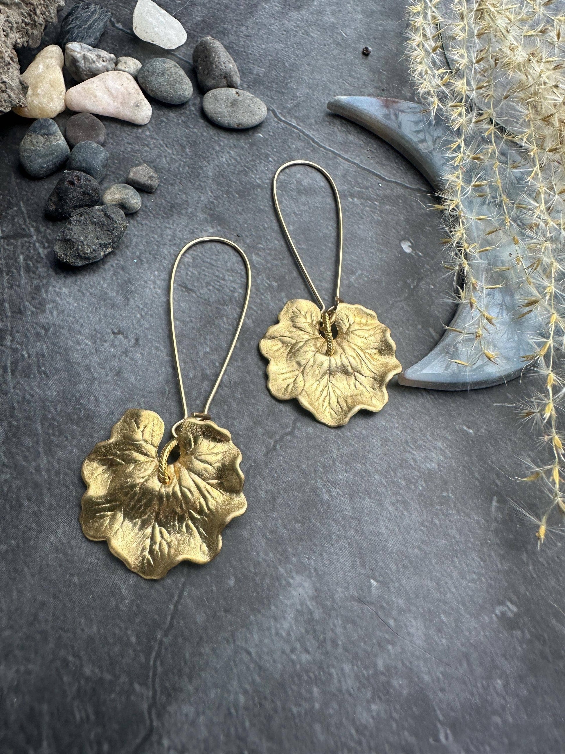 Handcrafted Leaf Dangle Earrings