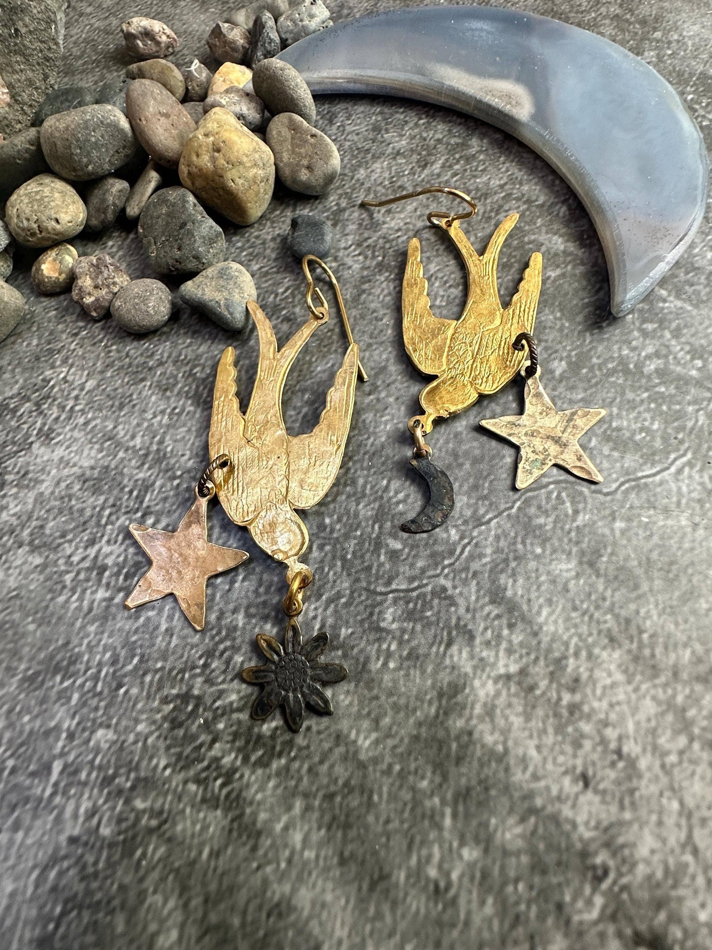 Brass Sparrow Earrings