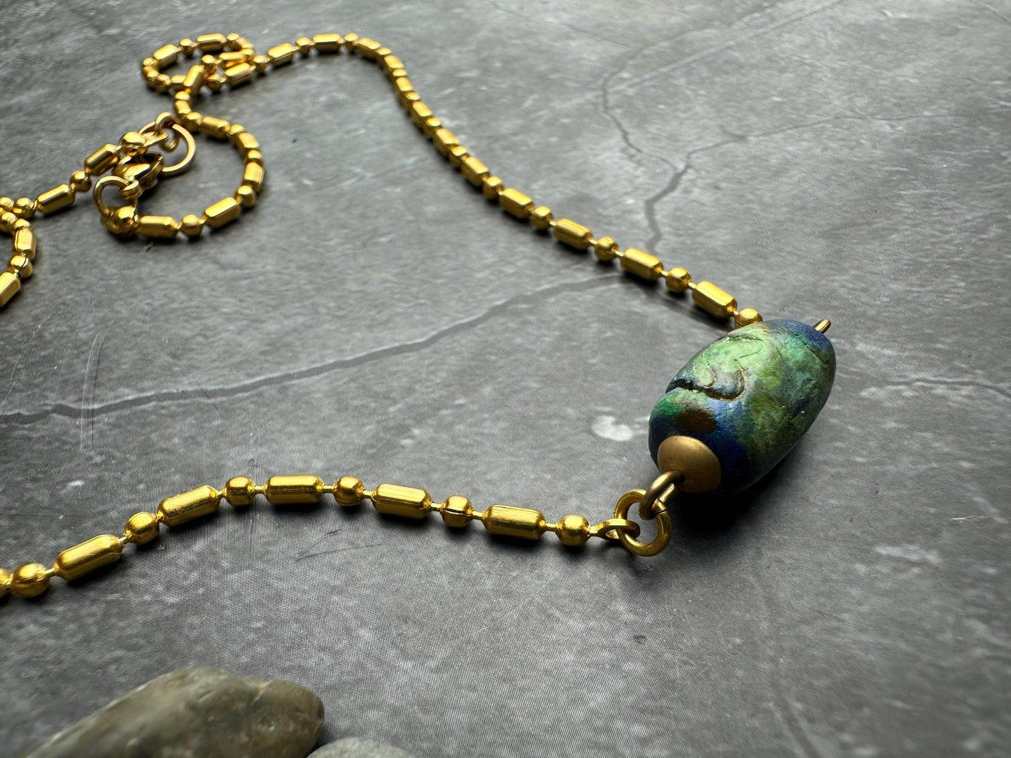 Trade Bead Necklace - hand Painted