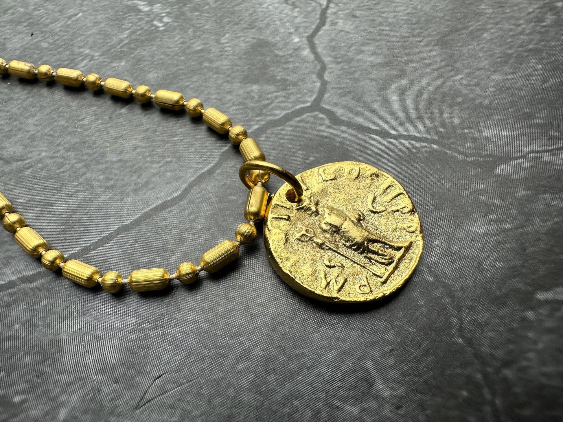 Minimal Mediterranean Coin Necklace