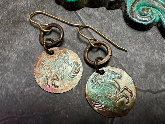 Pegasus Petite Coin Earrings