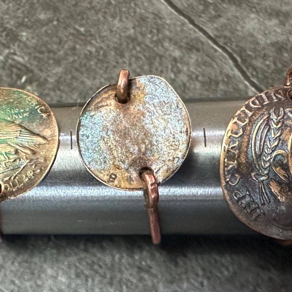 Ancient Coin Ring - Copper Brass Band