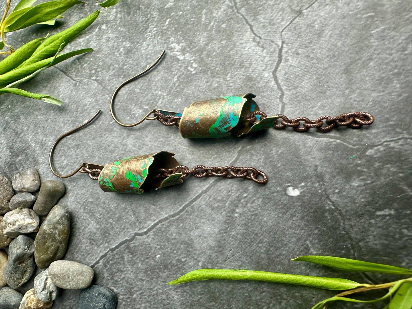 Verdigris Dangle Earrings