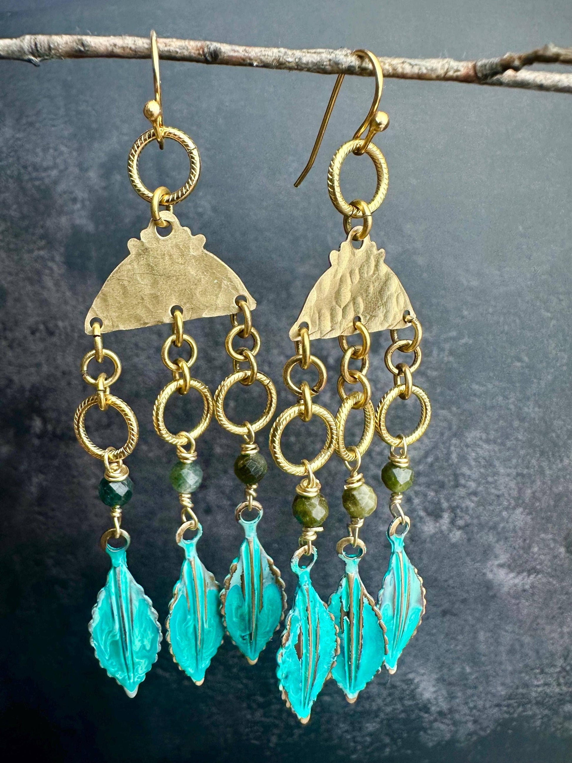 Gilded Goddess Leaf Earrings