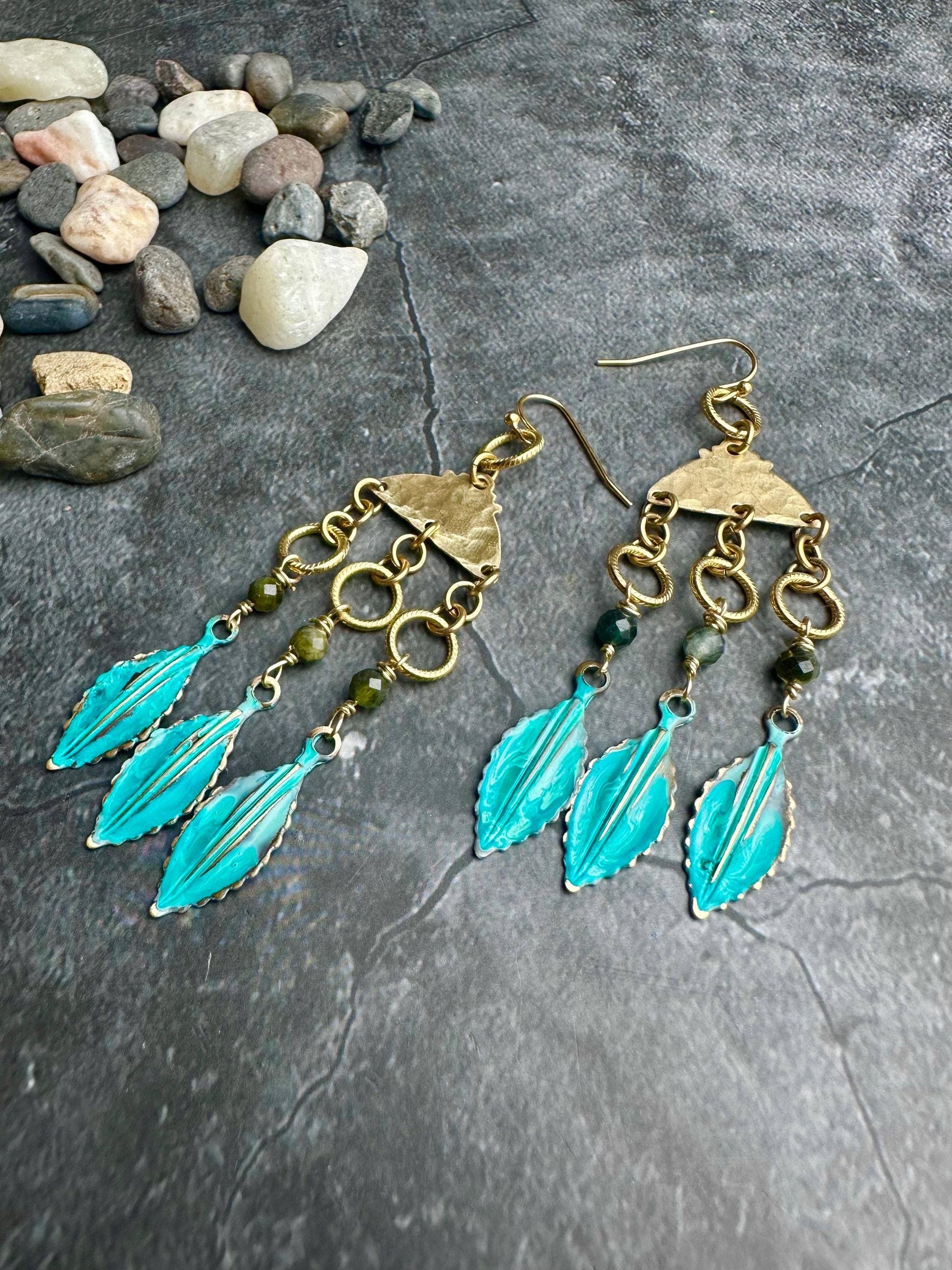 Gilded Goddess Leaf Earrings