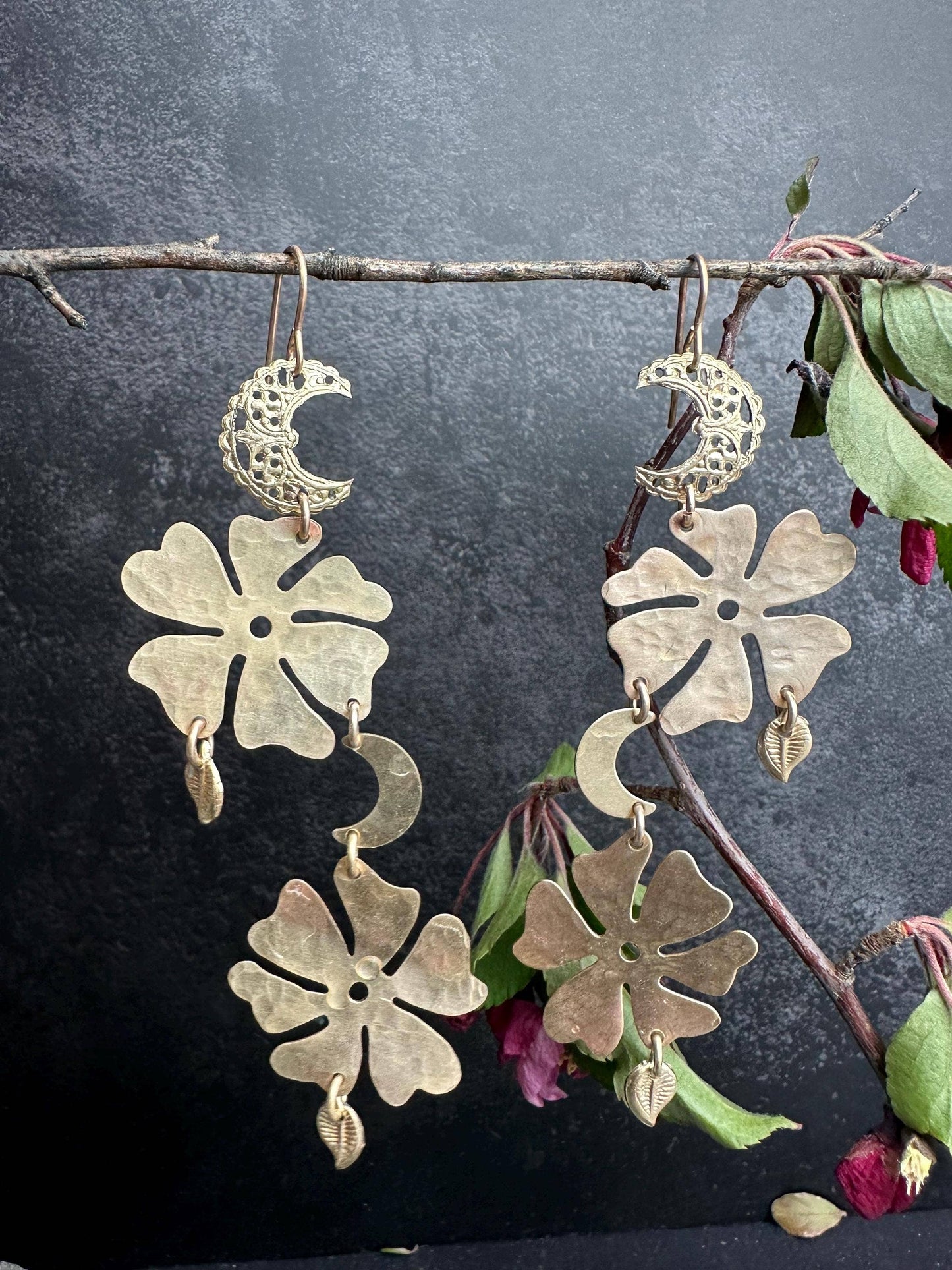 Moon Floral Earrings