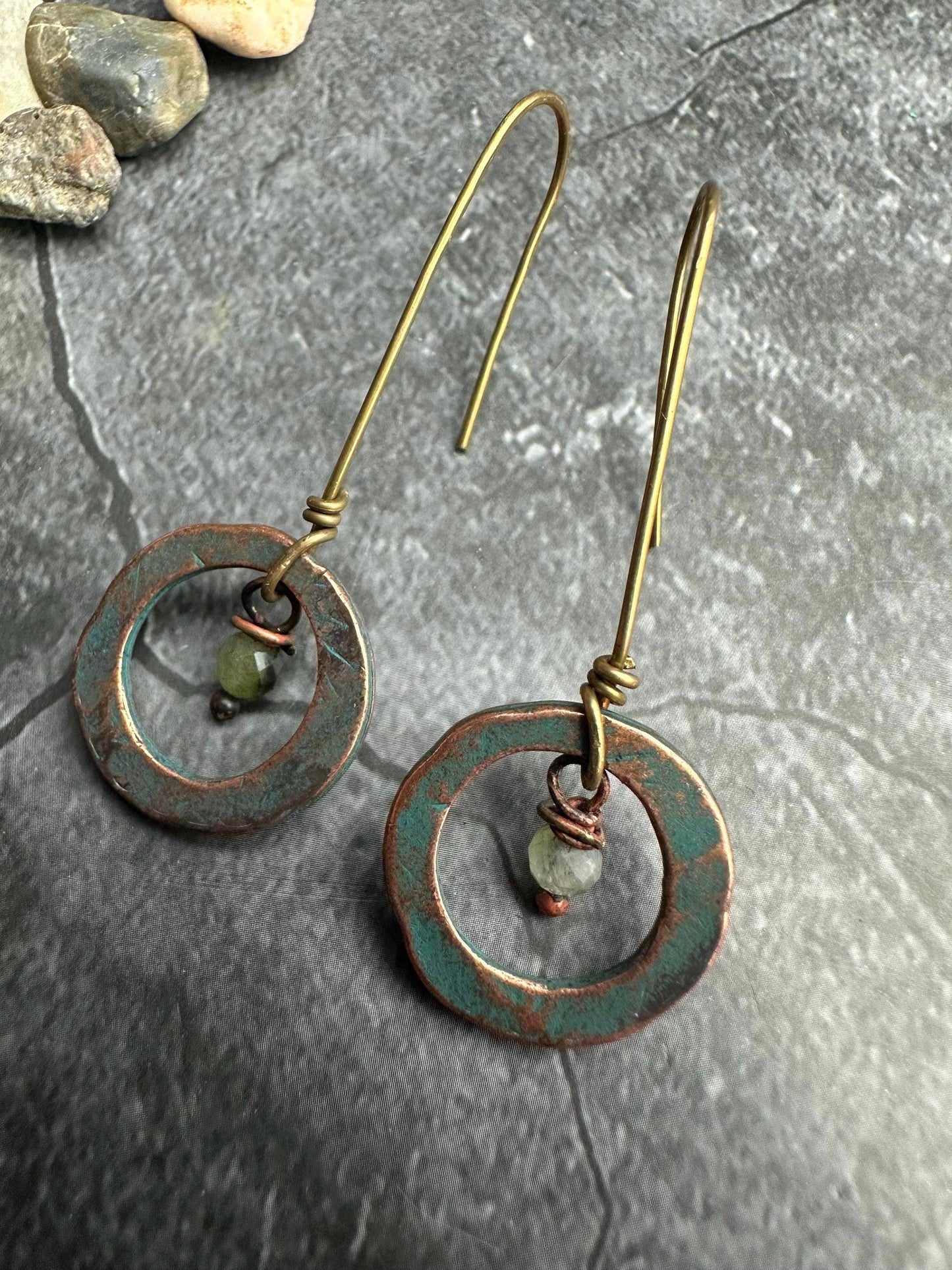 Elongated Frame Earrings - Minimal Style copper