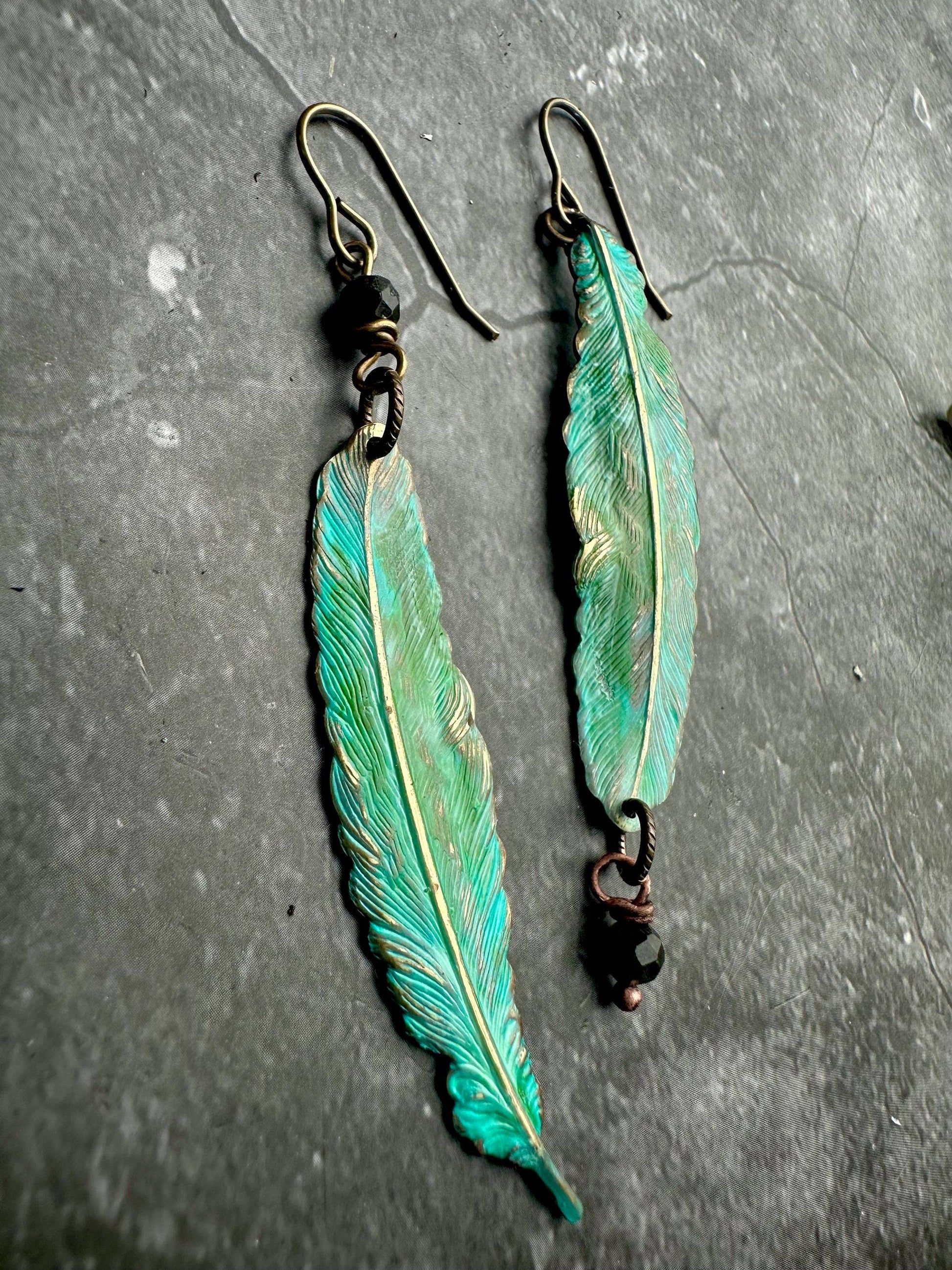 Rustic Feather Earrings
