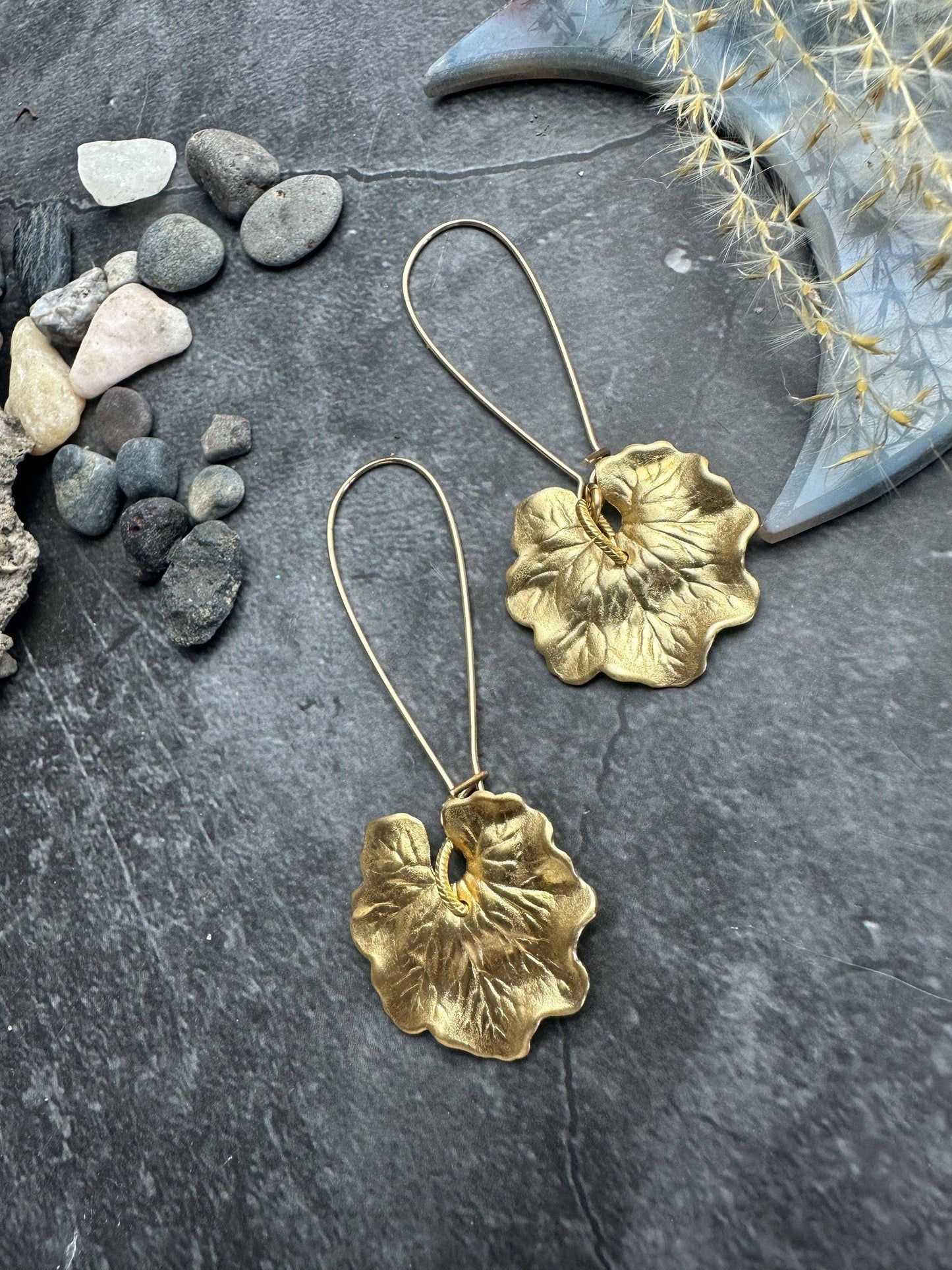 Handcrafted Leaf Dangle Earrings