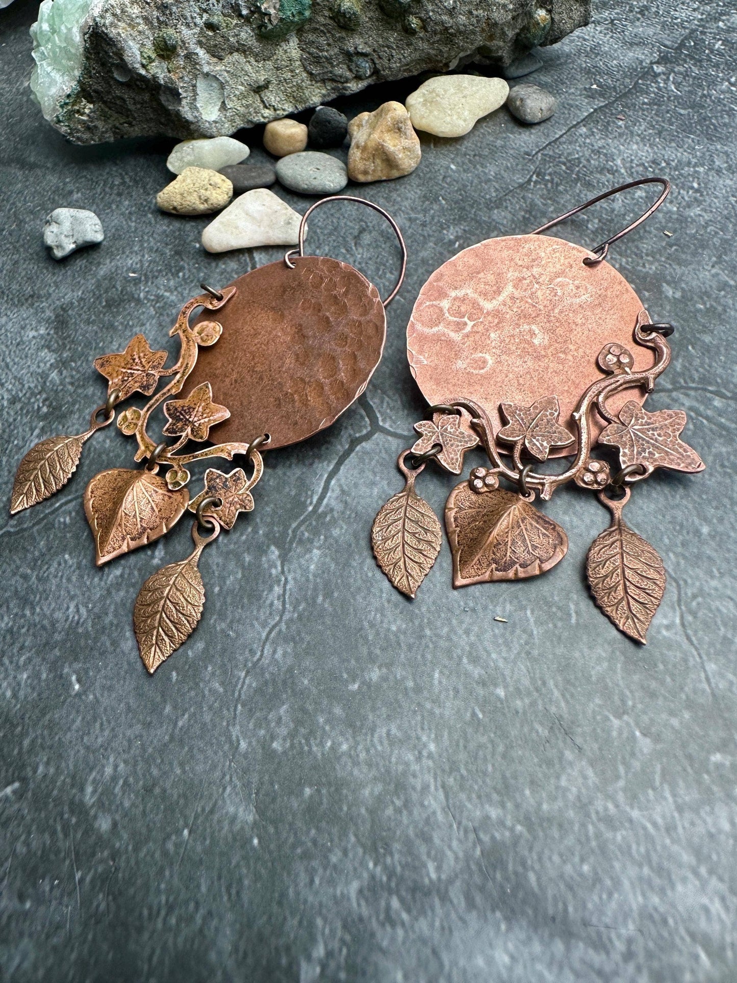 Ivy Moon Handcrafted Hammered Copper Earrings