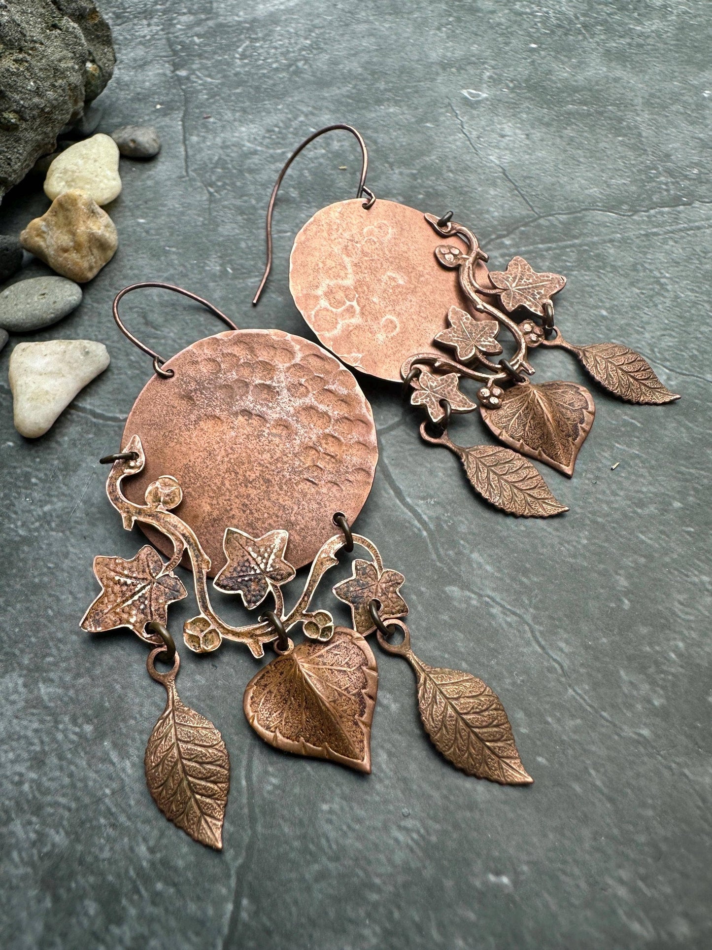 Ivy Moon Handcrafted Hammered Copper Earrings