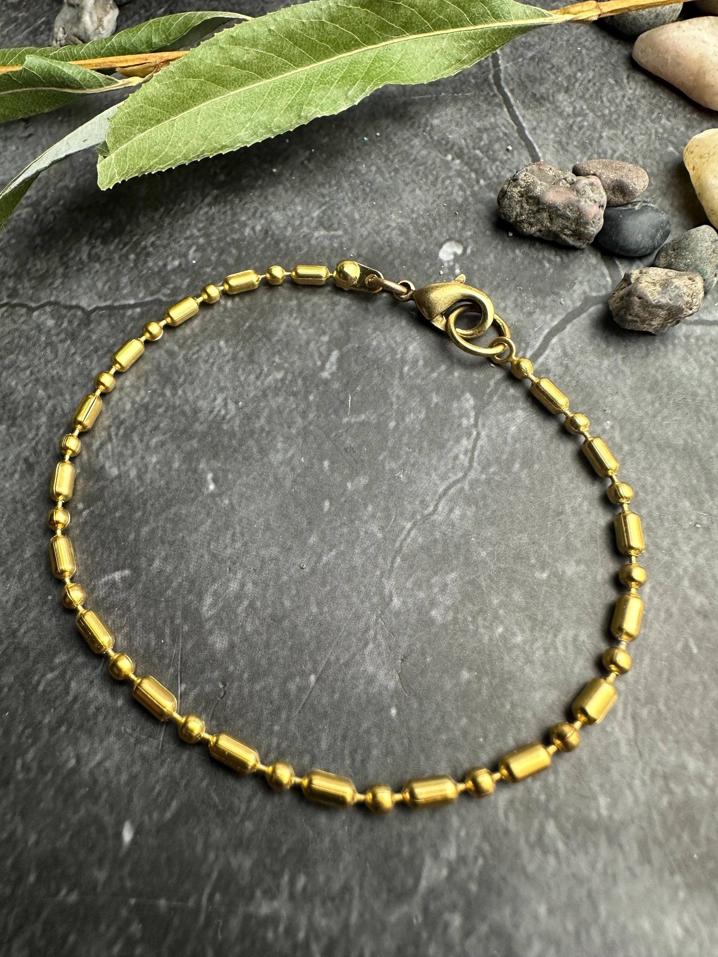 Dainty Dots and Dashes Bracelet - 10k Gold Plated Chain