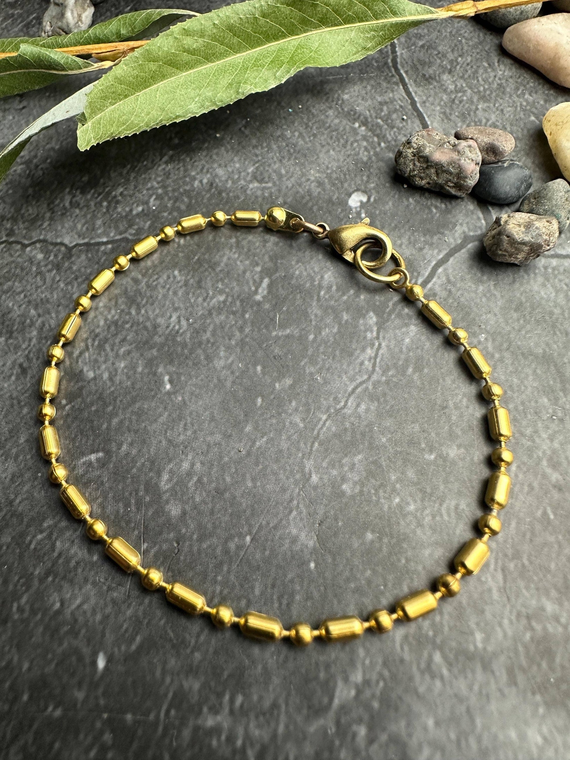 Dainty Dots and Dashes Bracelet - 10k Gold Plated Chain