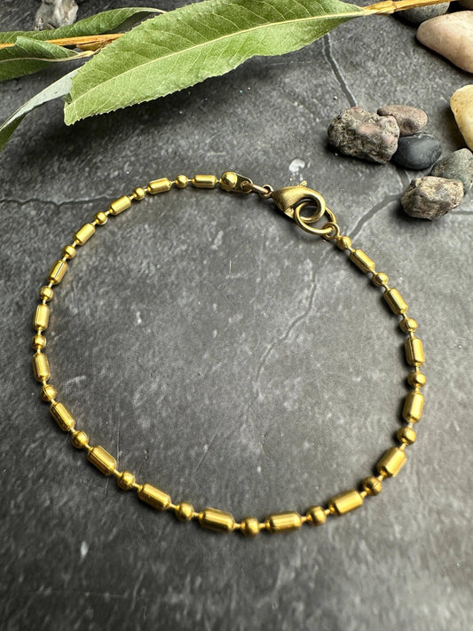 Dainty Dots and Dashes Bracelet - 10k Gold Plated Chain