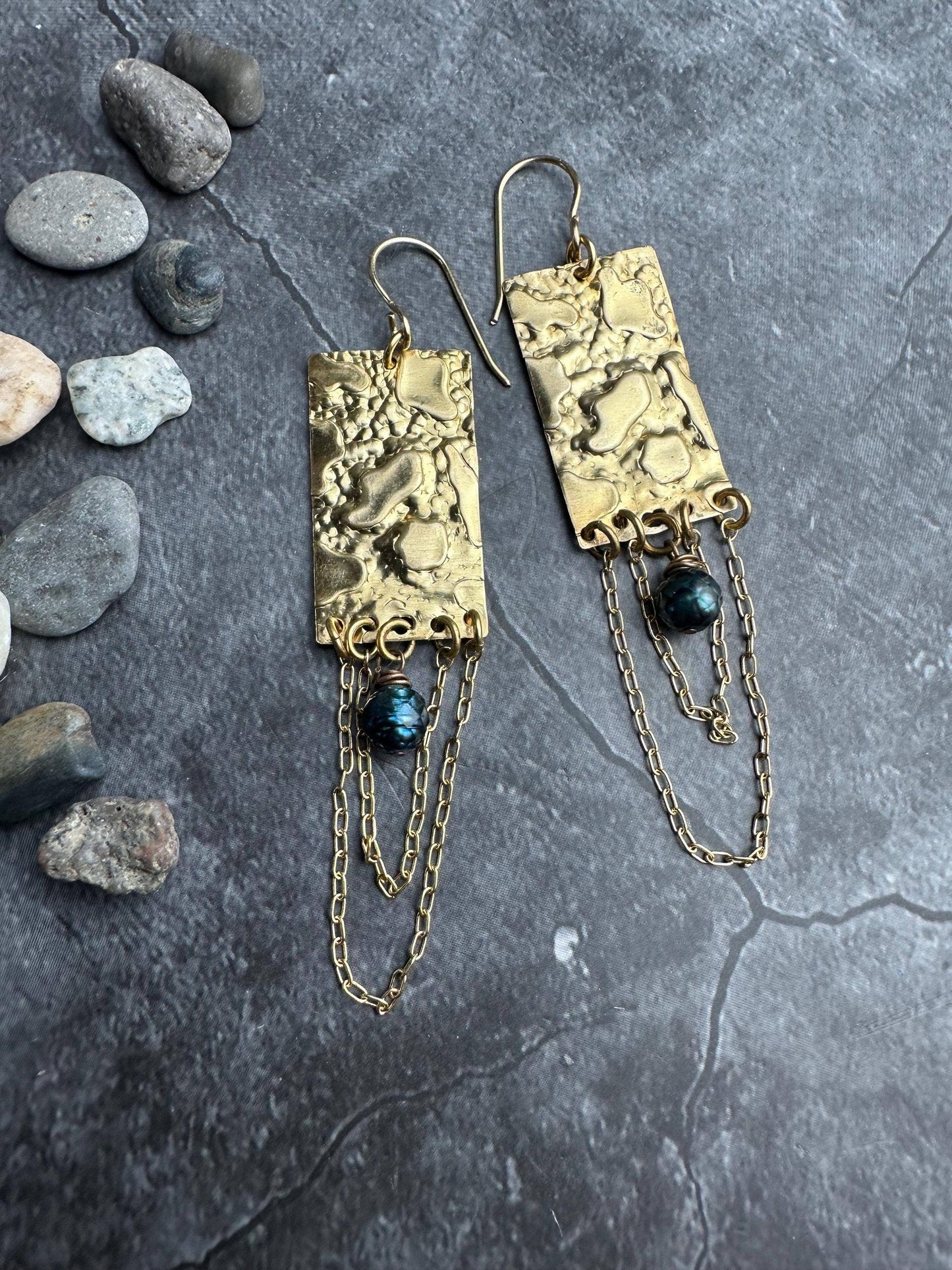Molten Gold Fringe Earrings