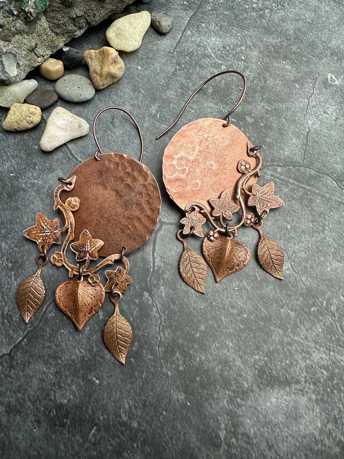 Ivy Moon Handcrafted Hammered Copper Earrings