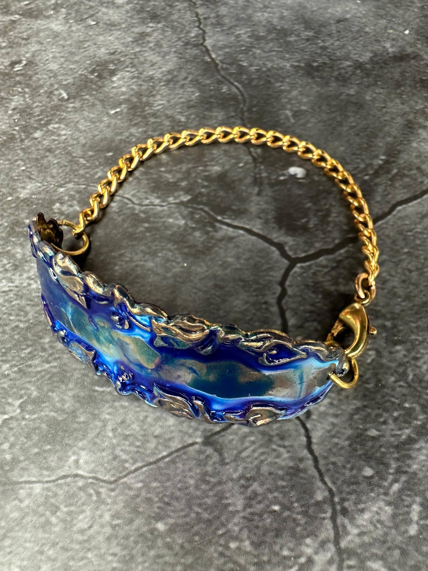 Lily Vine Bracelet - Solid Brass & Hand Patina