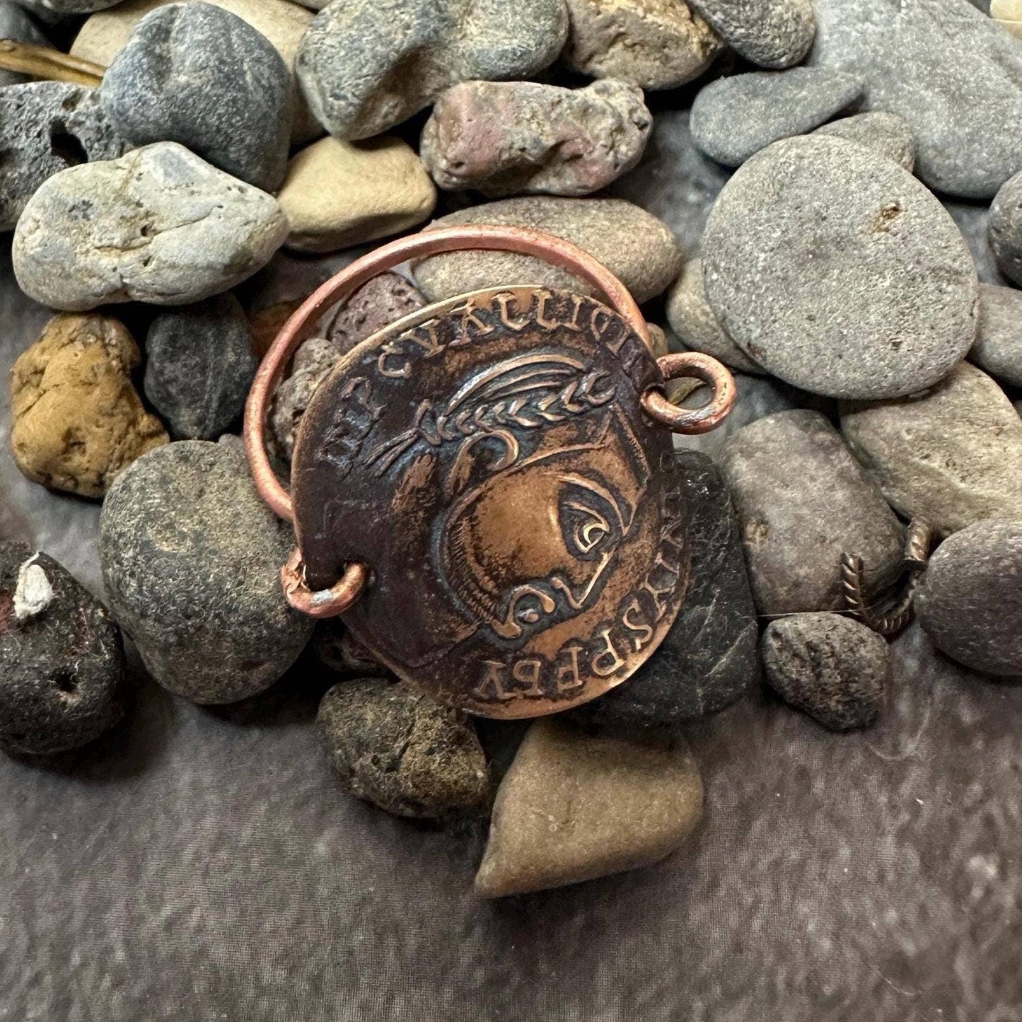 Roman Coin Ring - Copper Brass Band