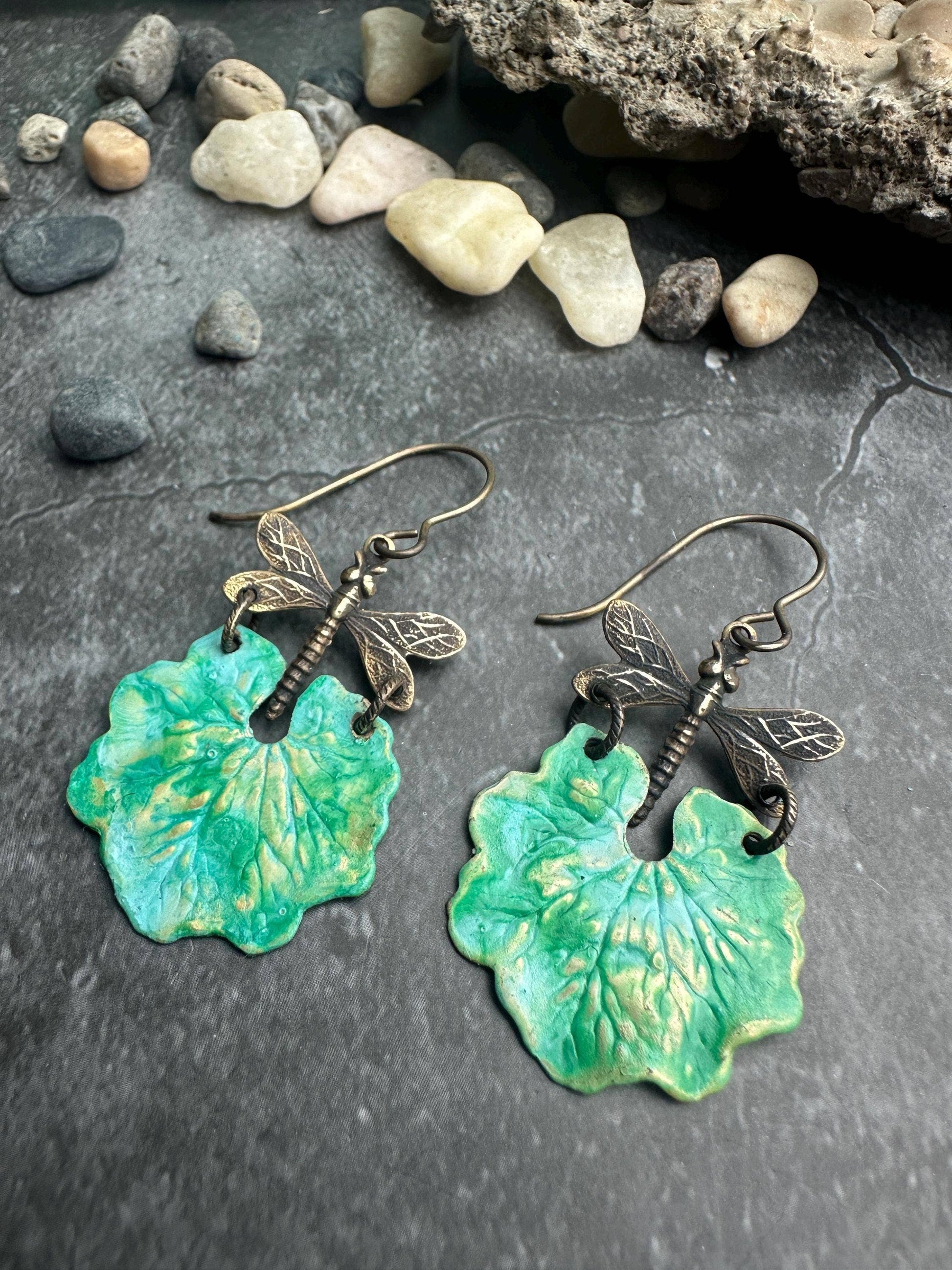Dragonfly Garden Floral Statement Earrings