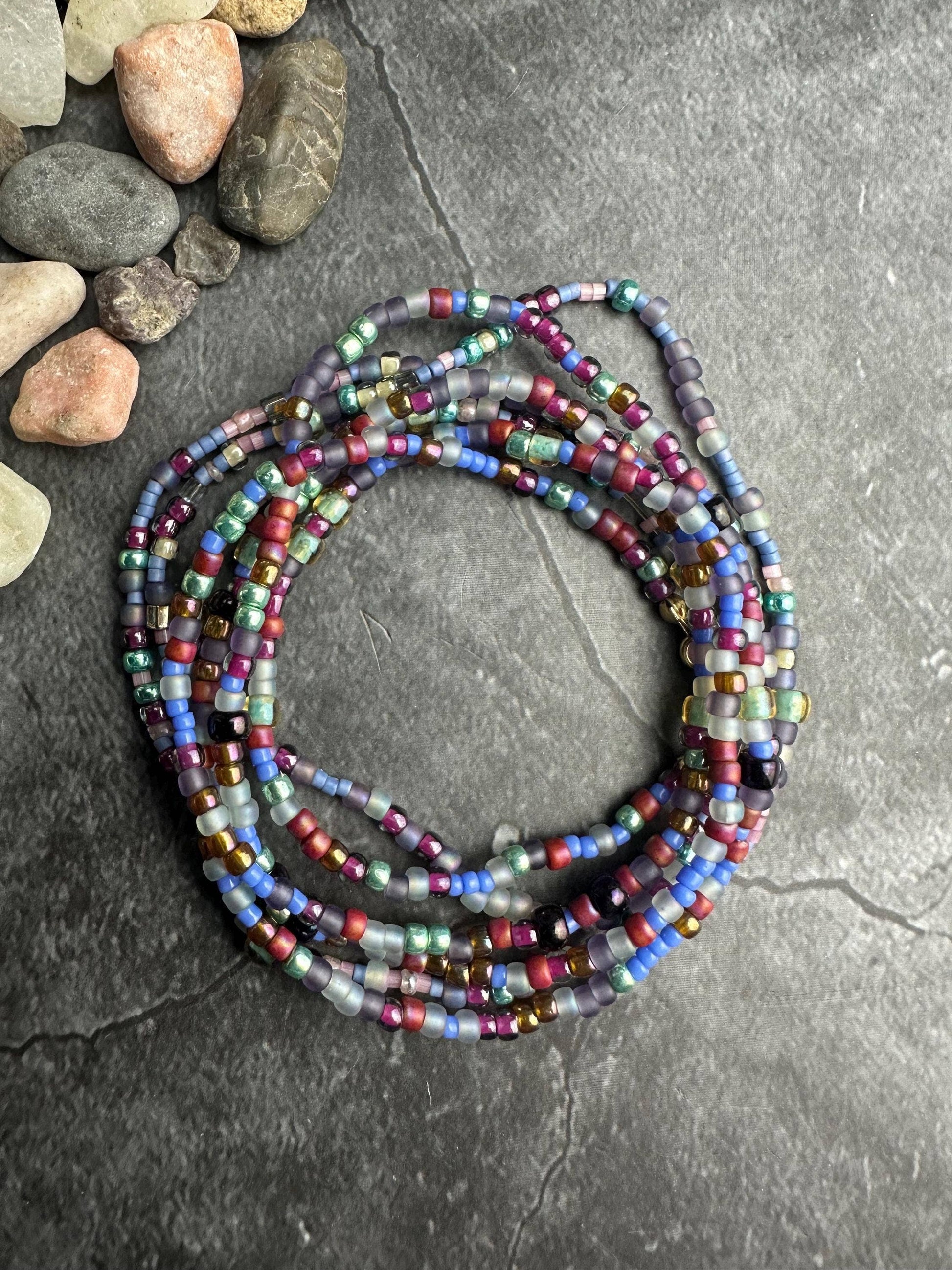 Seed Bead Wrap Bracelet - Colorful Layering Bracelet