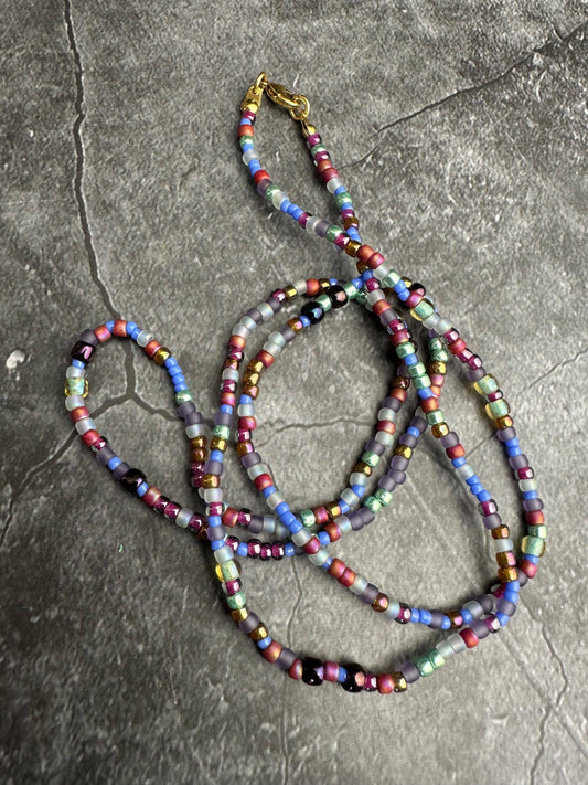 Seed Bead Necklace - Colorful Layering Necklace