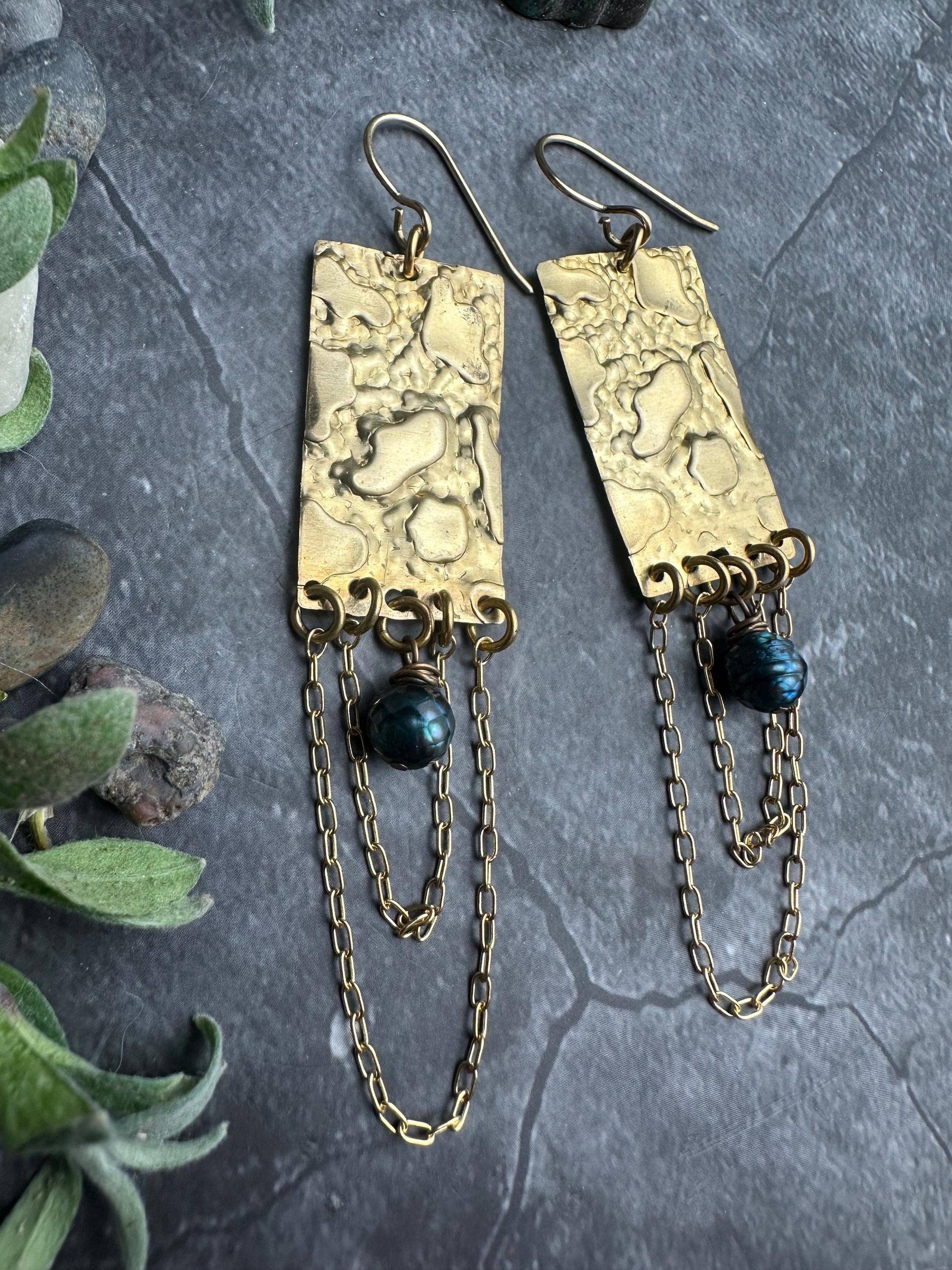 Molten Gold Fringe Earrings