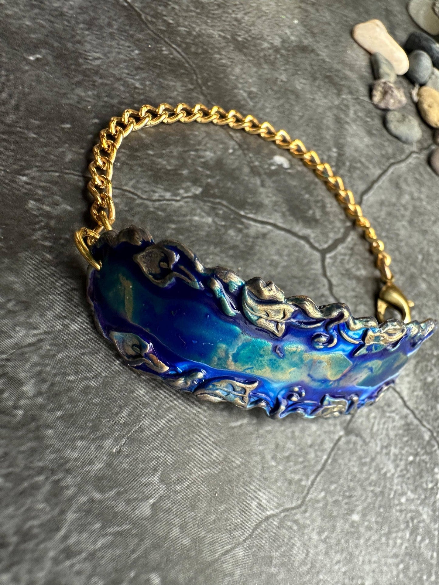 Lily Vine Bracelet - Solid Brass & Hand Patina