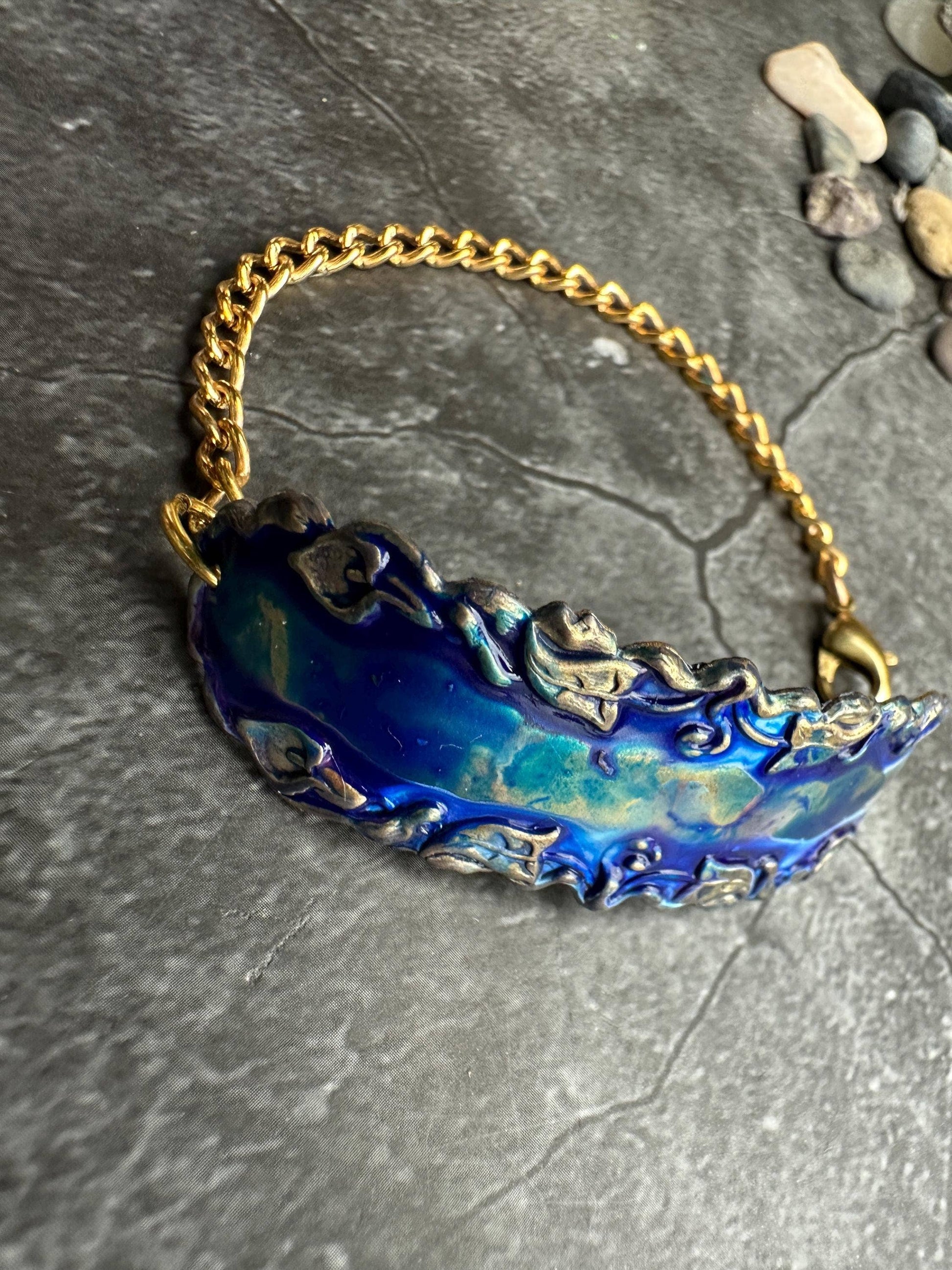 Lily Vine Bracelet - Solid Brass & Hand Patina