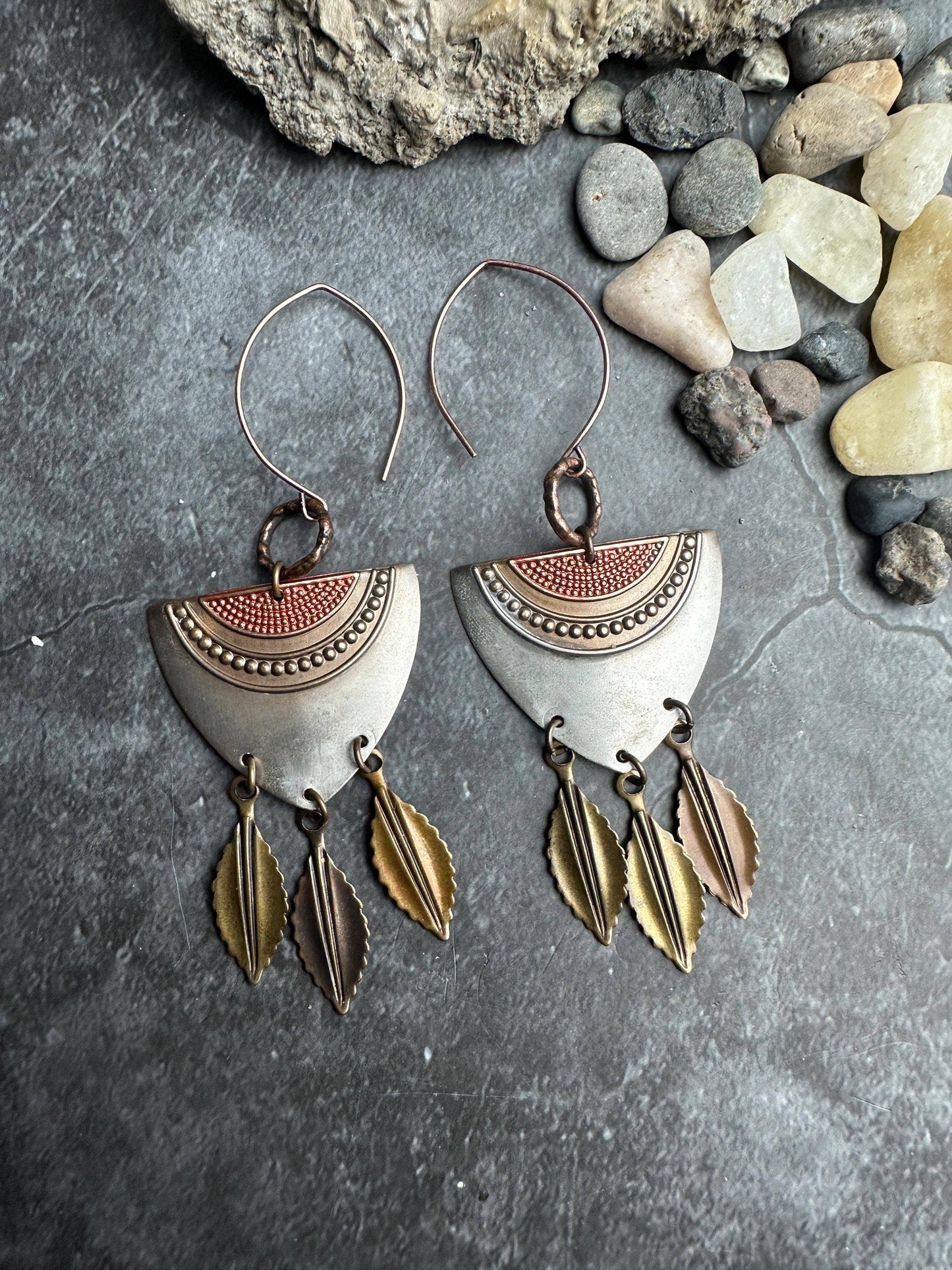 Handcrafted Artisan mixed Metal Earrings