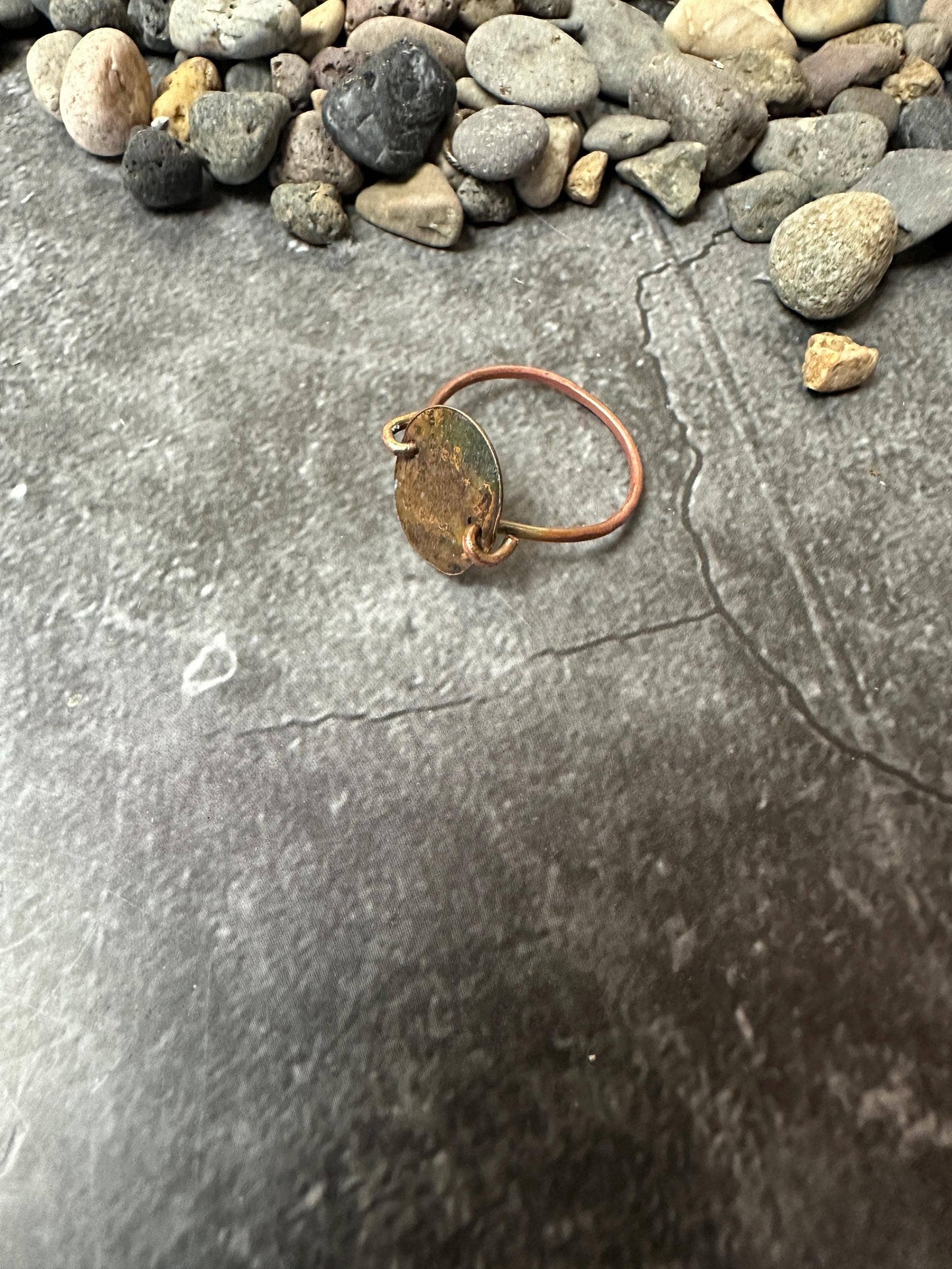 Ancient Coin Ring - Copper Brass Band