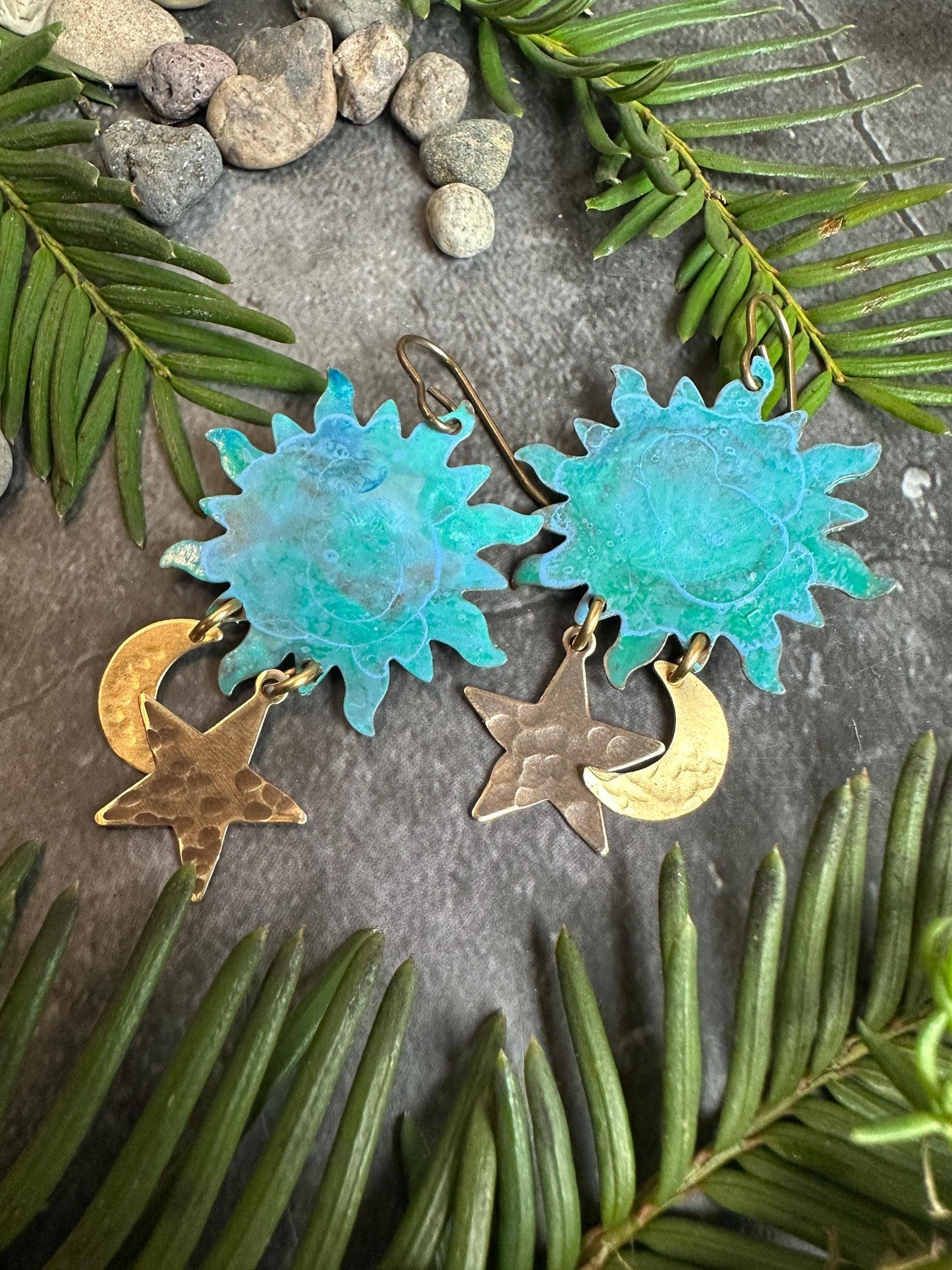 Celestial Brass Earrings