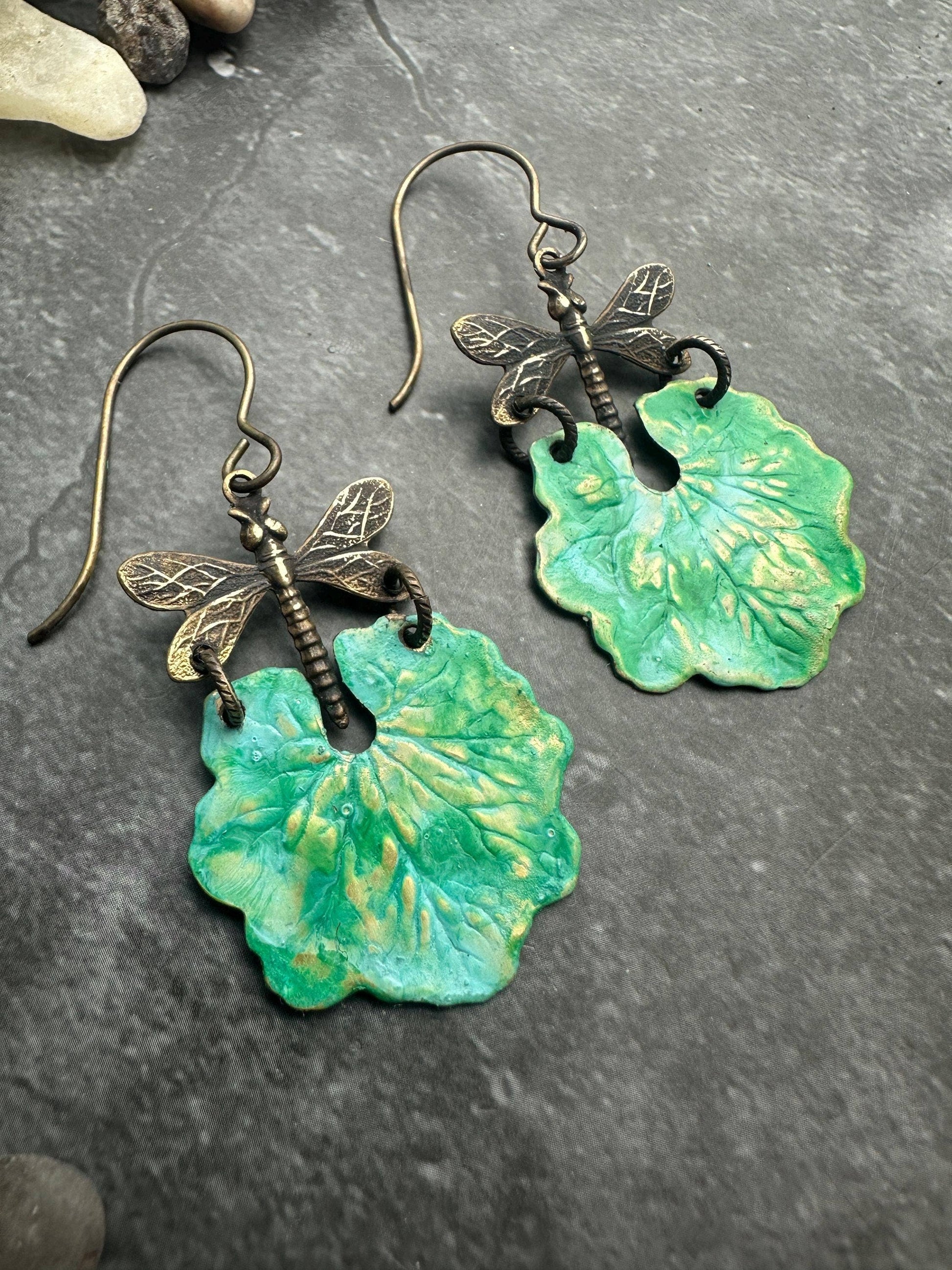 Dragonfly Garden Floral Statement Earrings