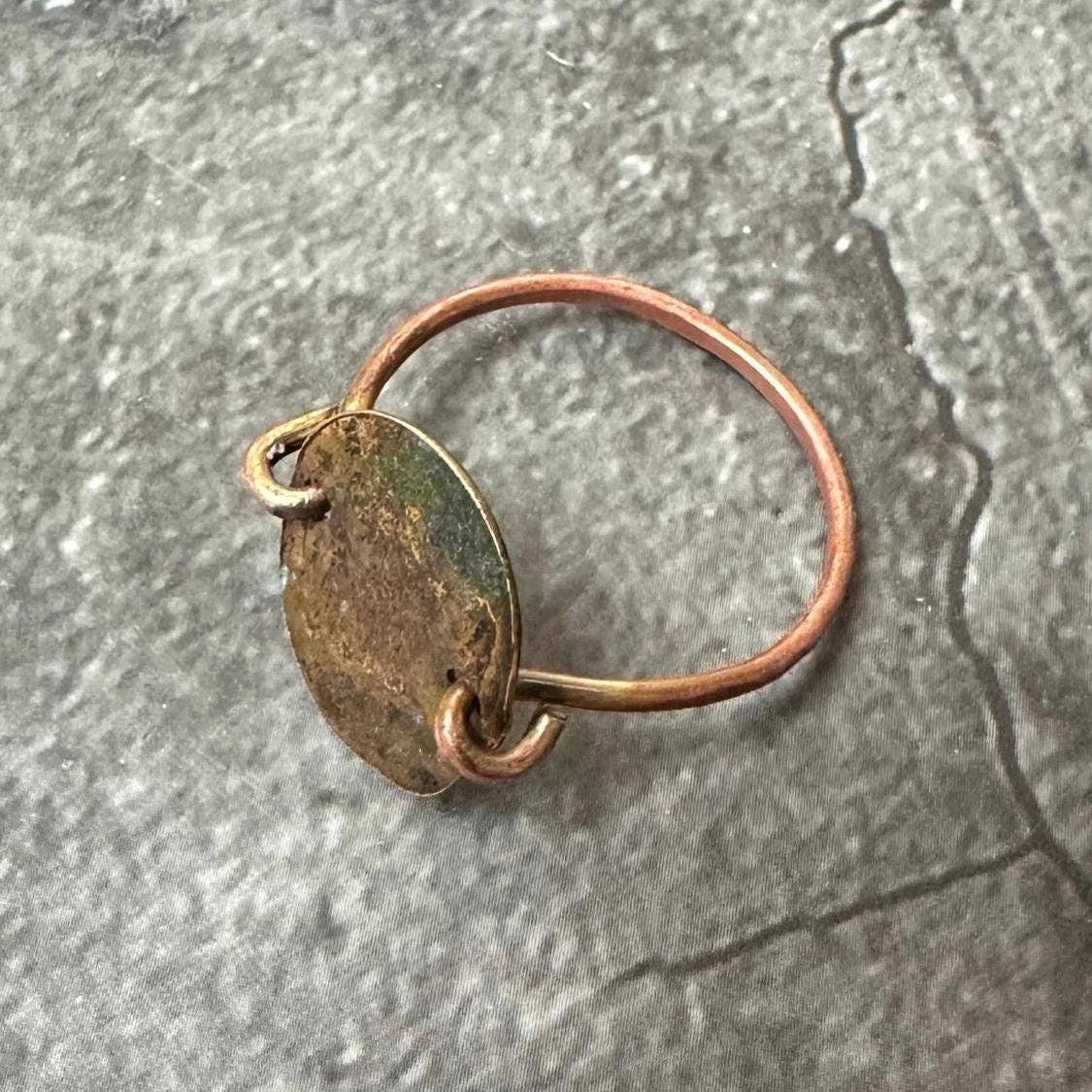 Ancient Coin Ring - Copper Brass Band