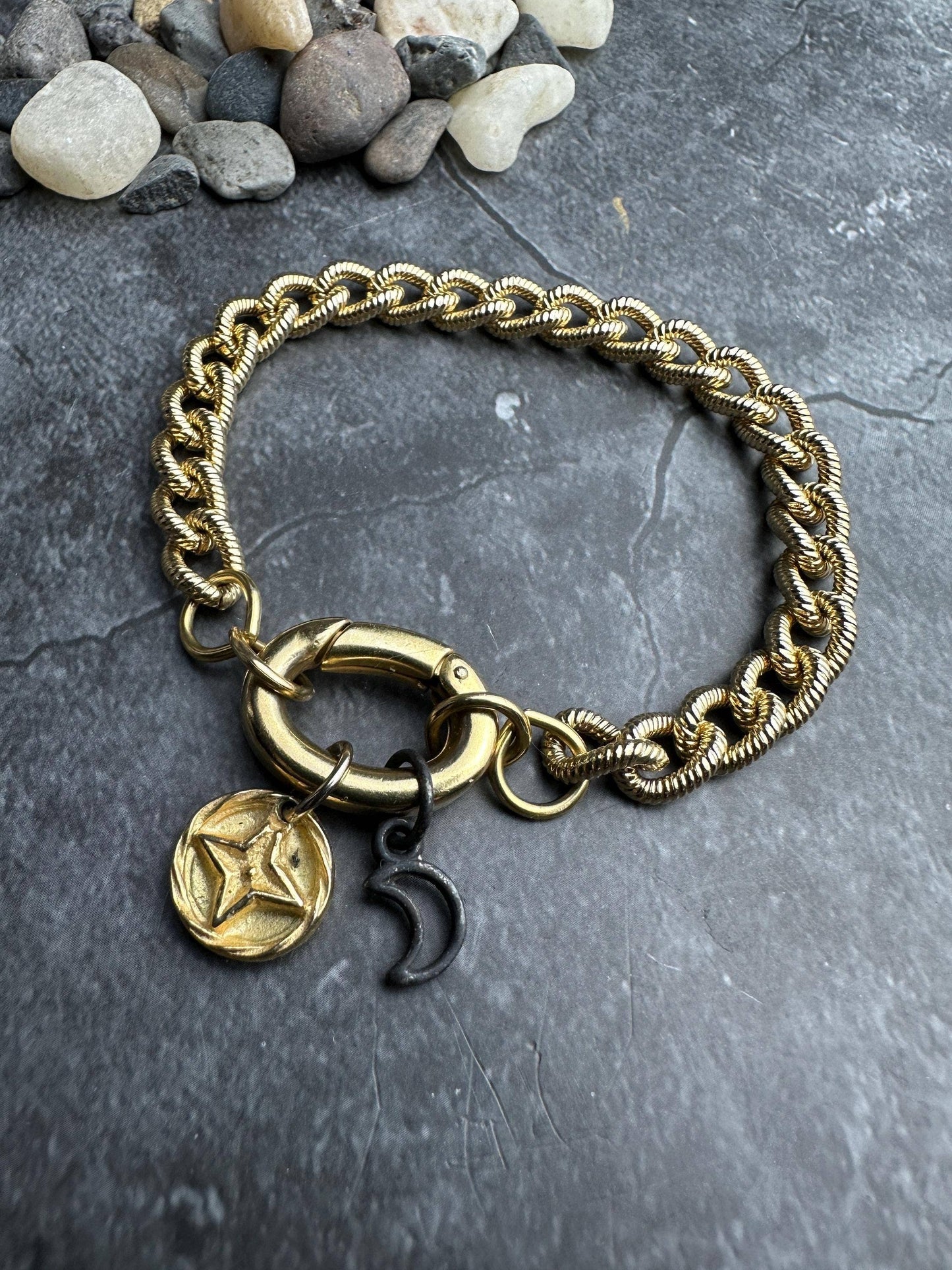 Star and Moon Charm Keeper Bracelet