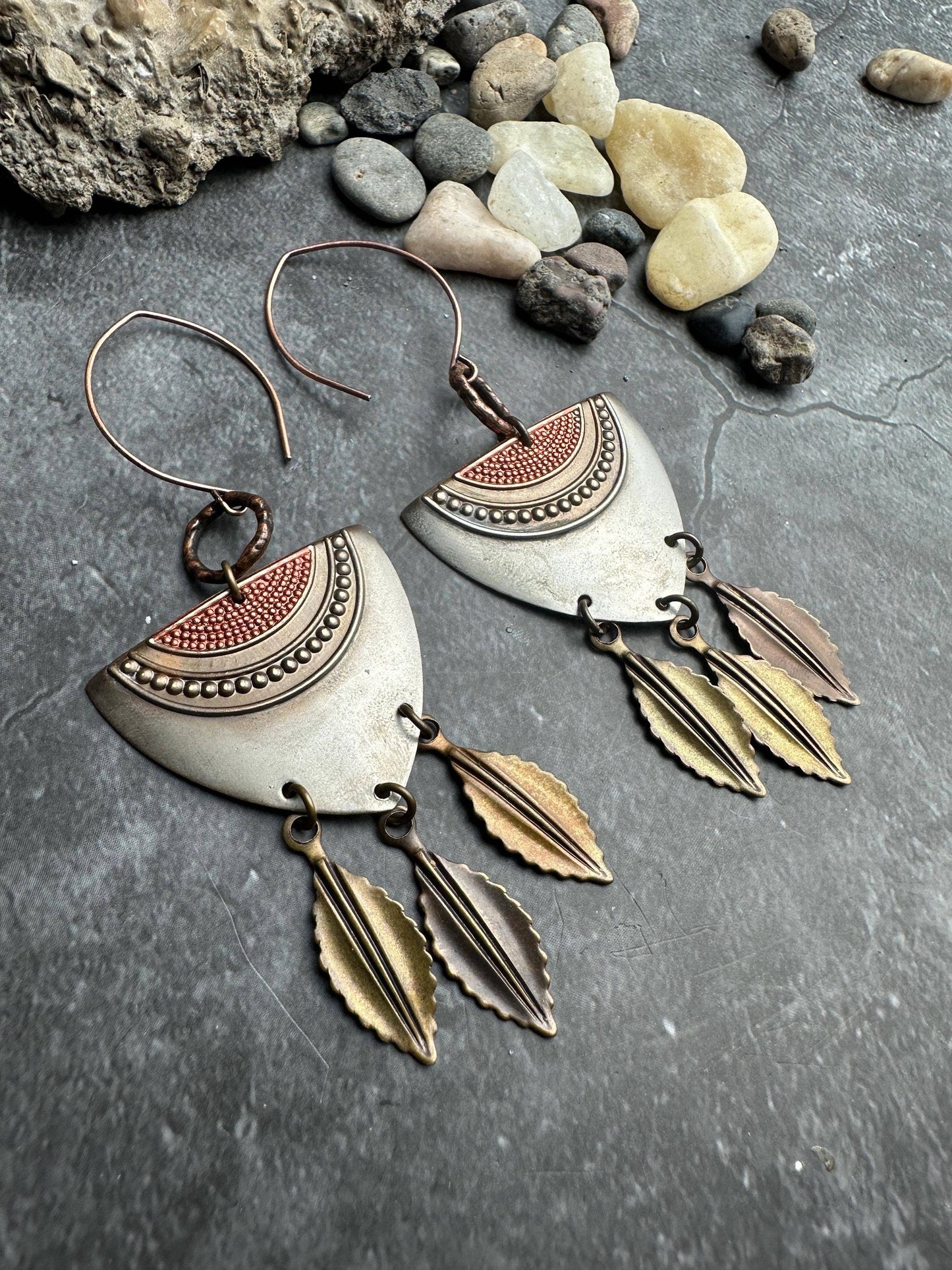 Handcrafted Artisan mixed Metal Earrings