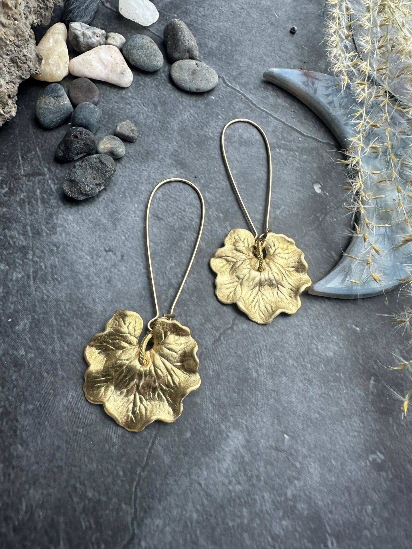 Handcrafted Leaf Dangle Earrings