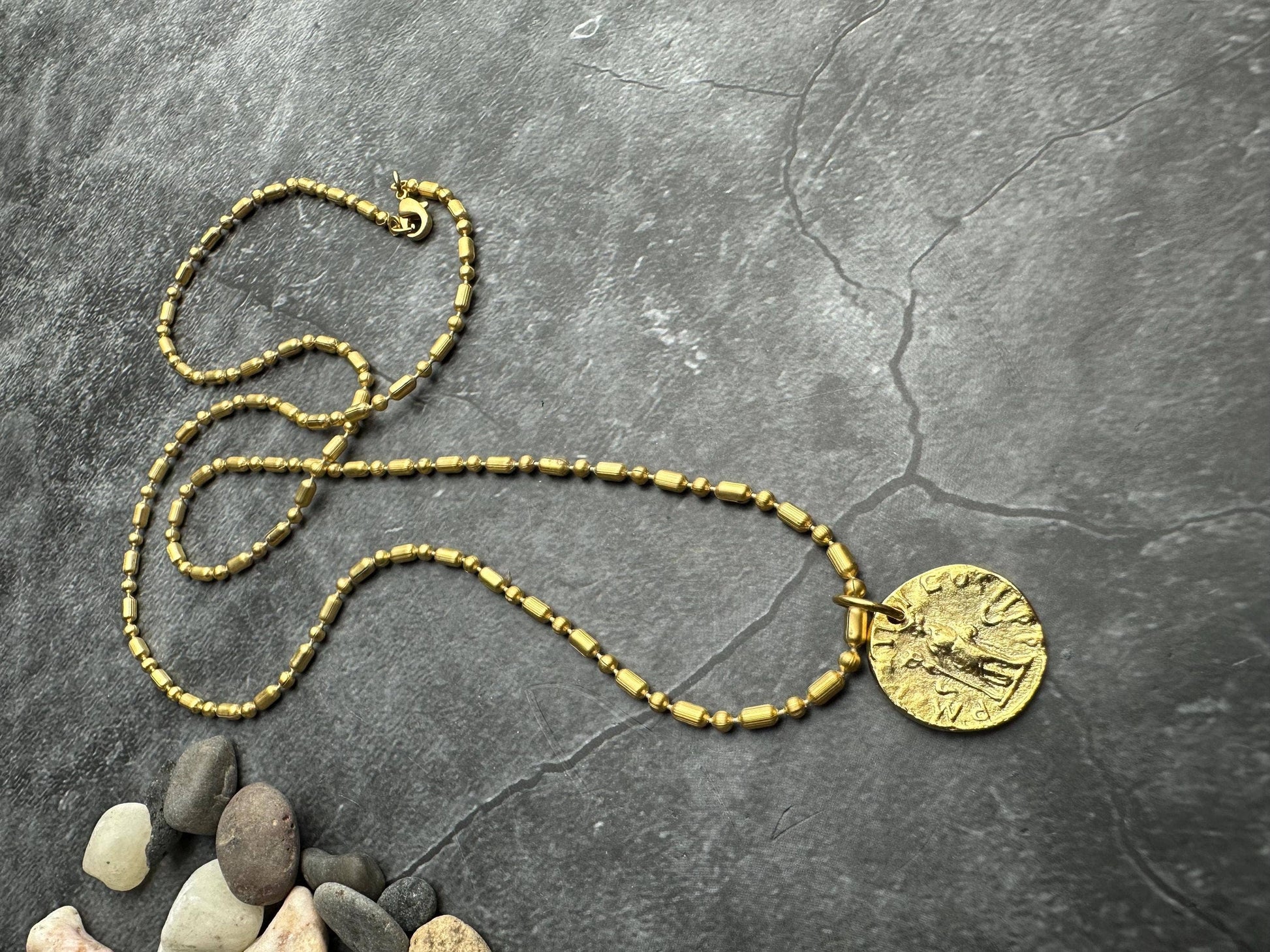 Minimal Mediterranean Coin Necklace