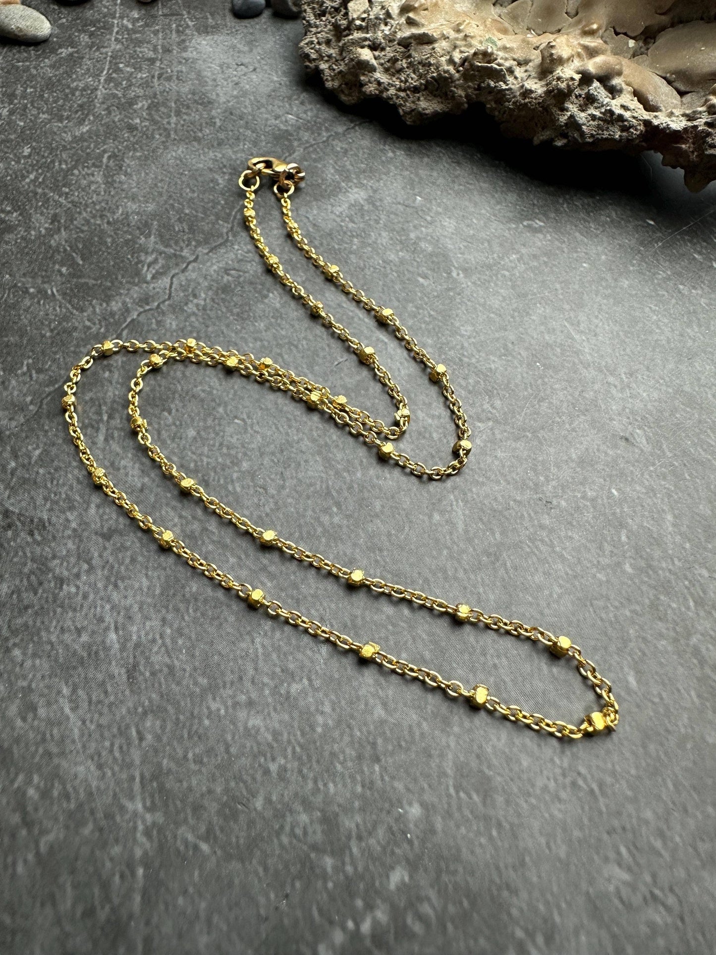Satellite Chain - 10k Gold Plated Choker Necklace