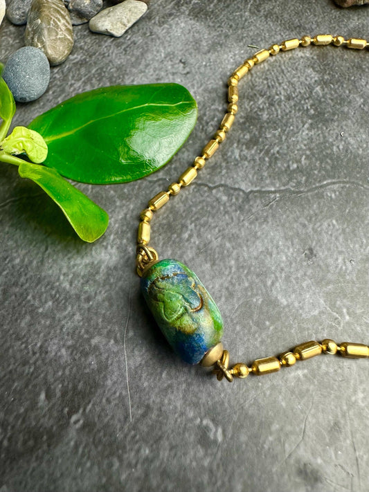 Trade Bead Necklace - hand Painted
