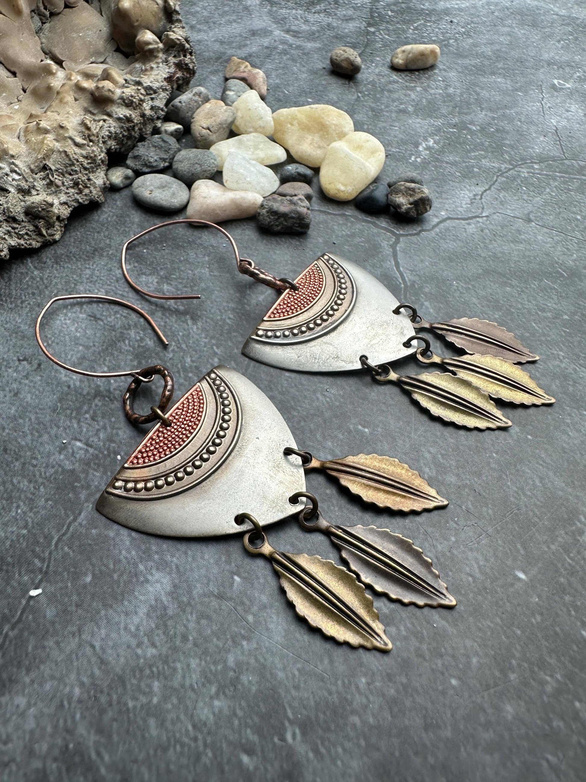 Handcrafted Artisan mixed Metal Earrings