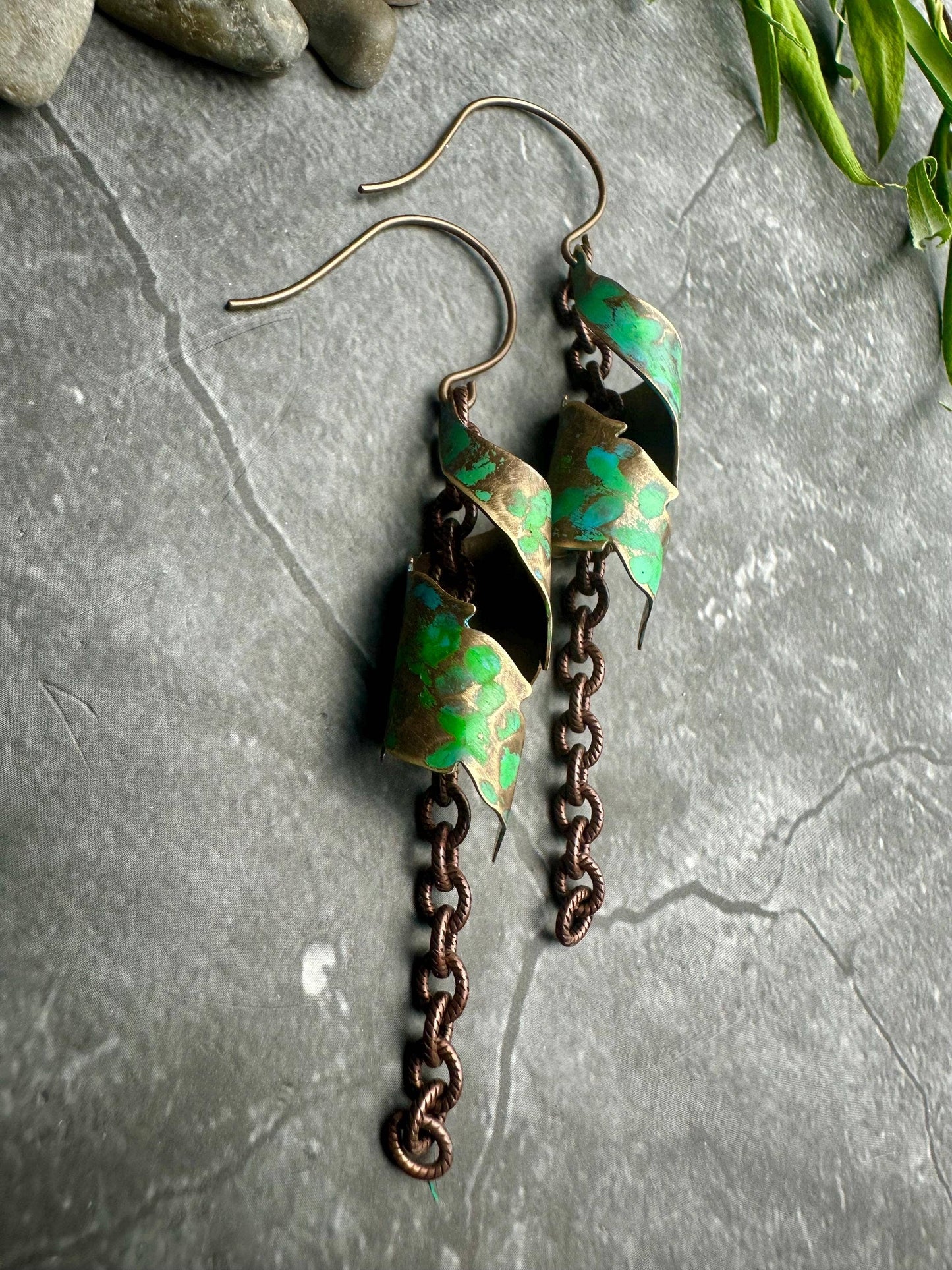 Verdigris Dangle Earrings