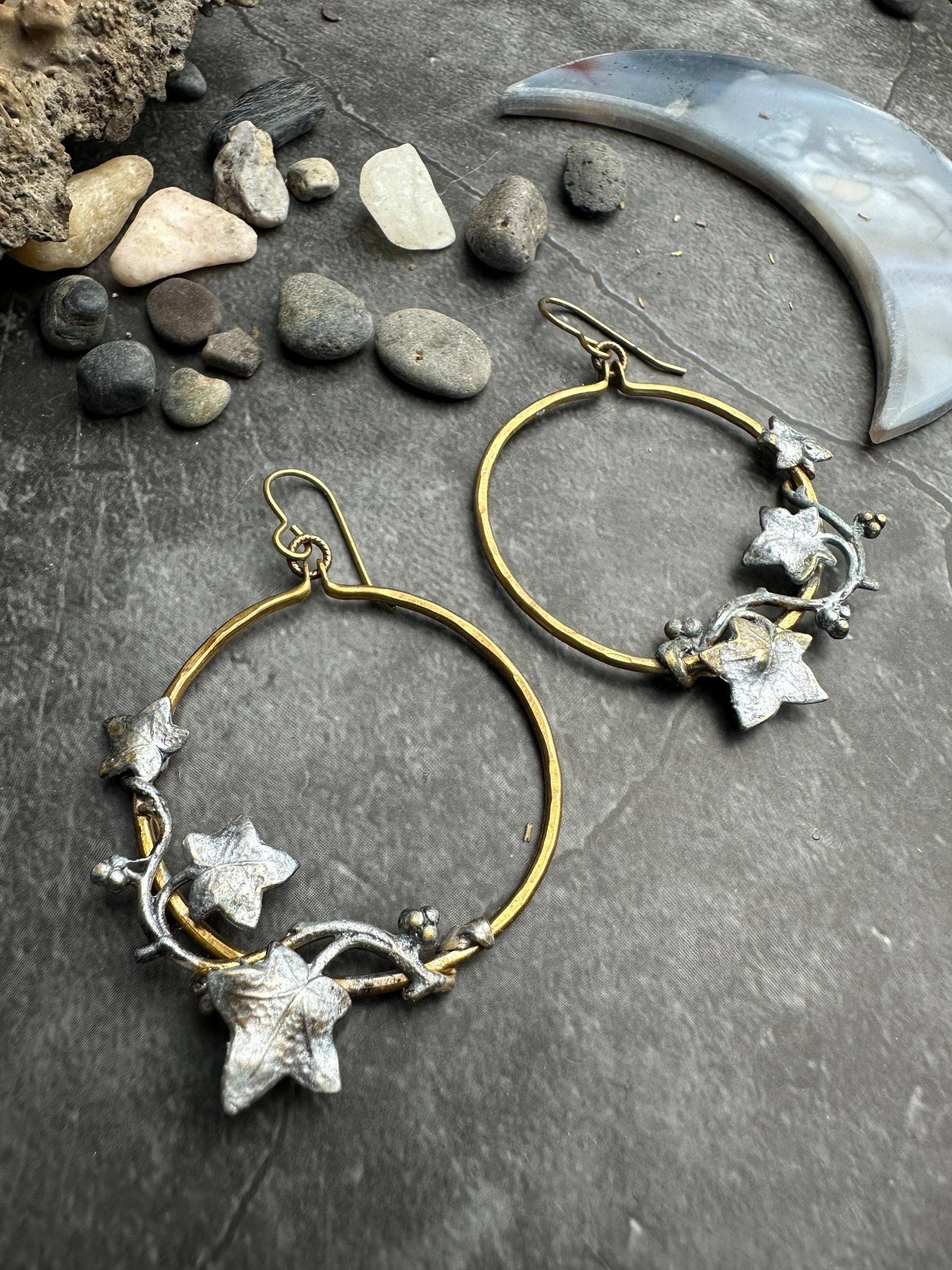 Artisan Entwined Vines Hoop Earrings