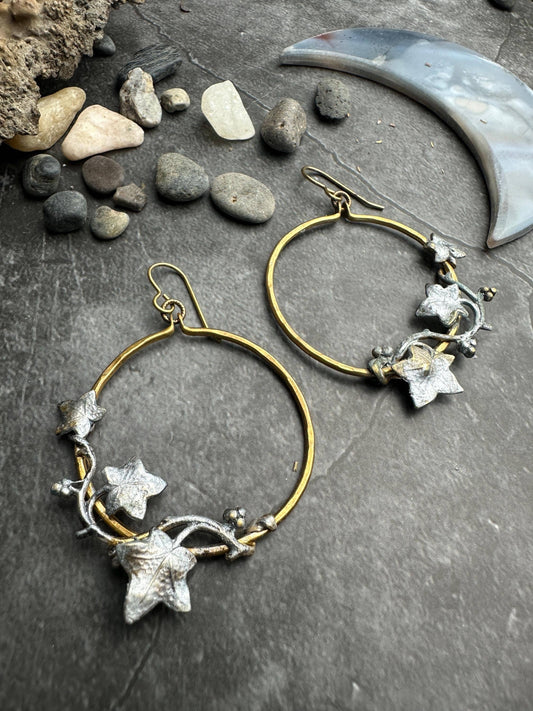Artisan Entwined Vines Hoop Earrings