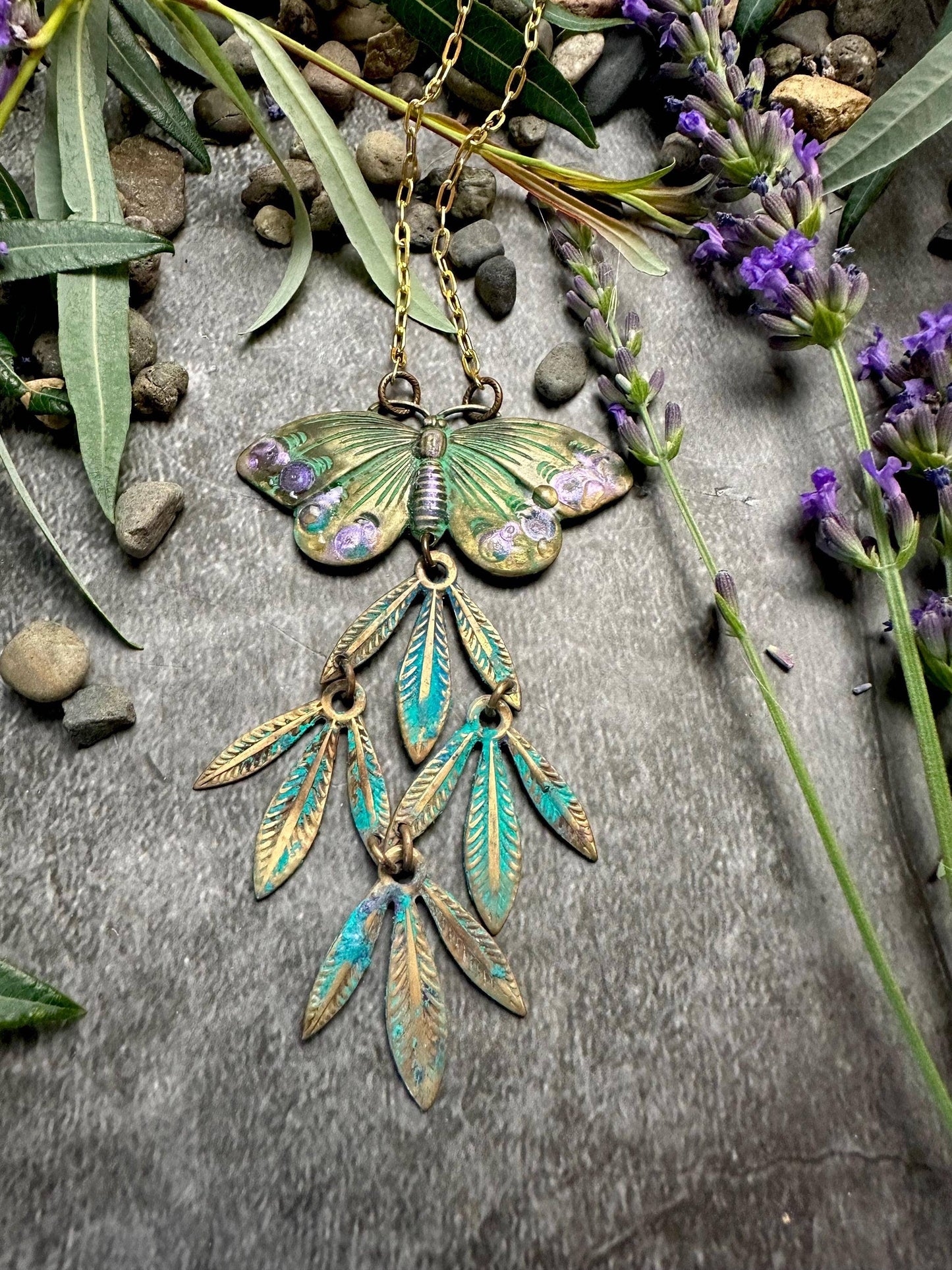 Butterfly Palm Leaf Necklace