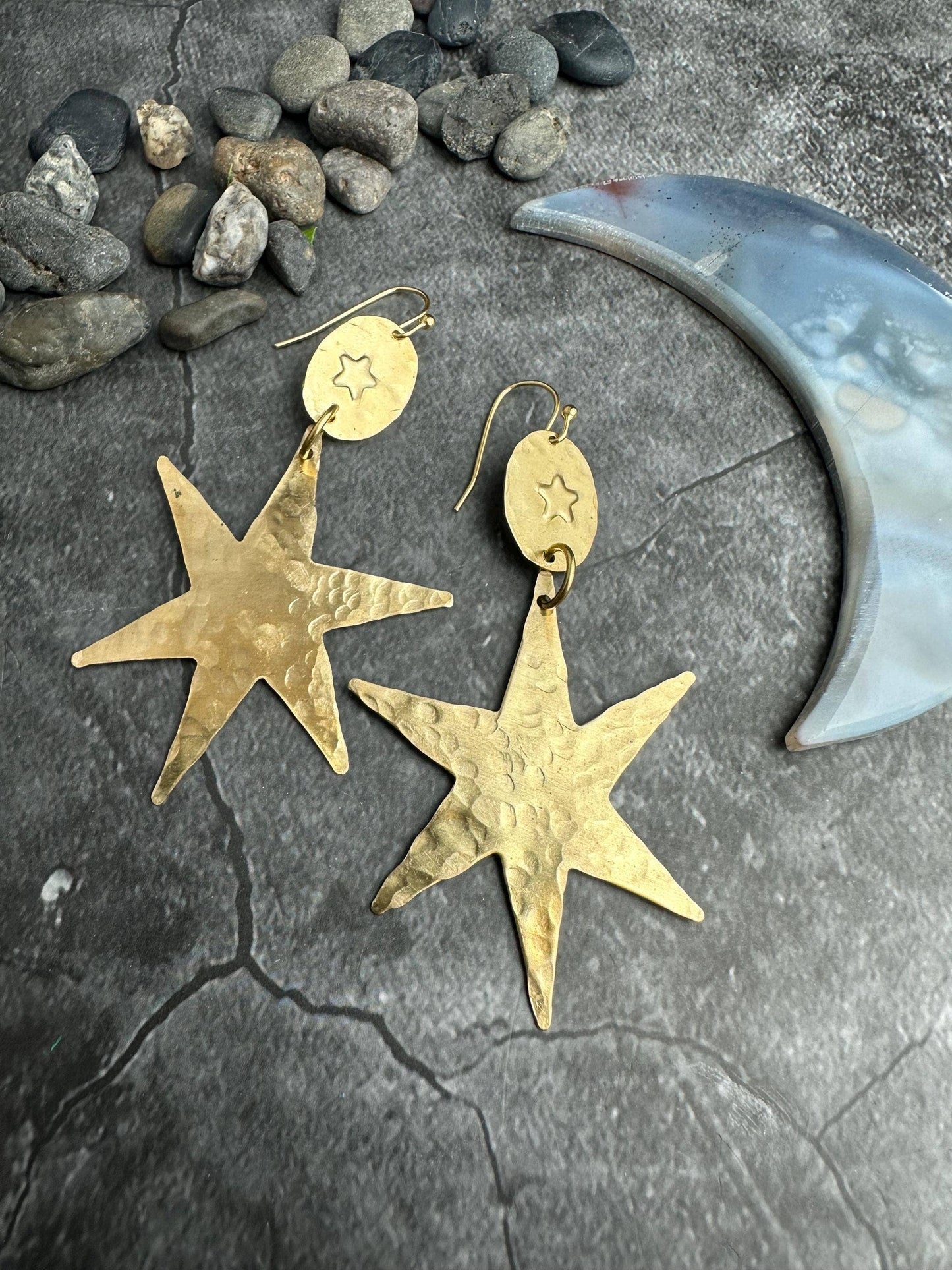 Brass Starburst Earrings