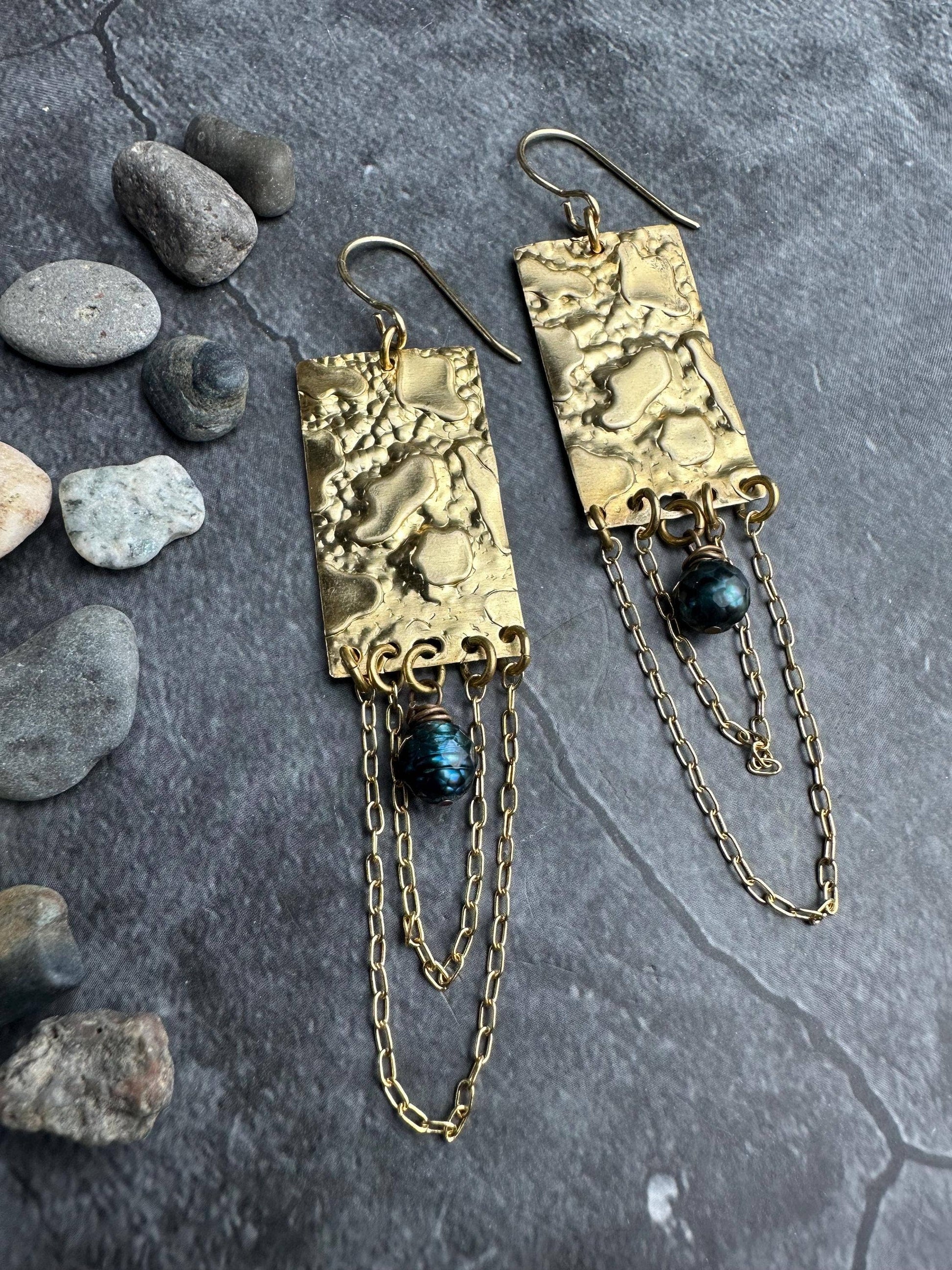 Molten Gold Fringe Earrings